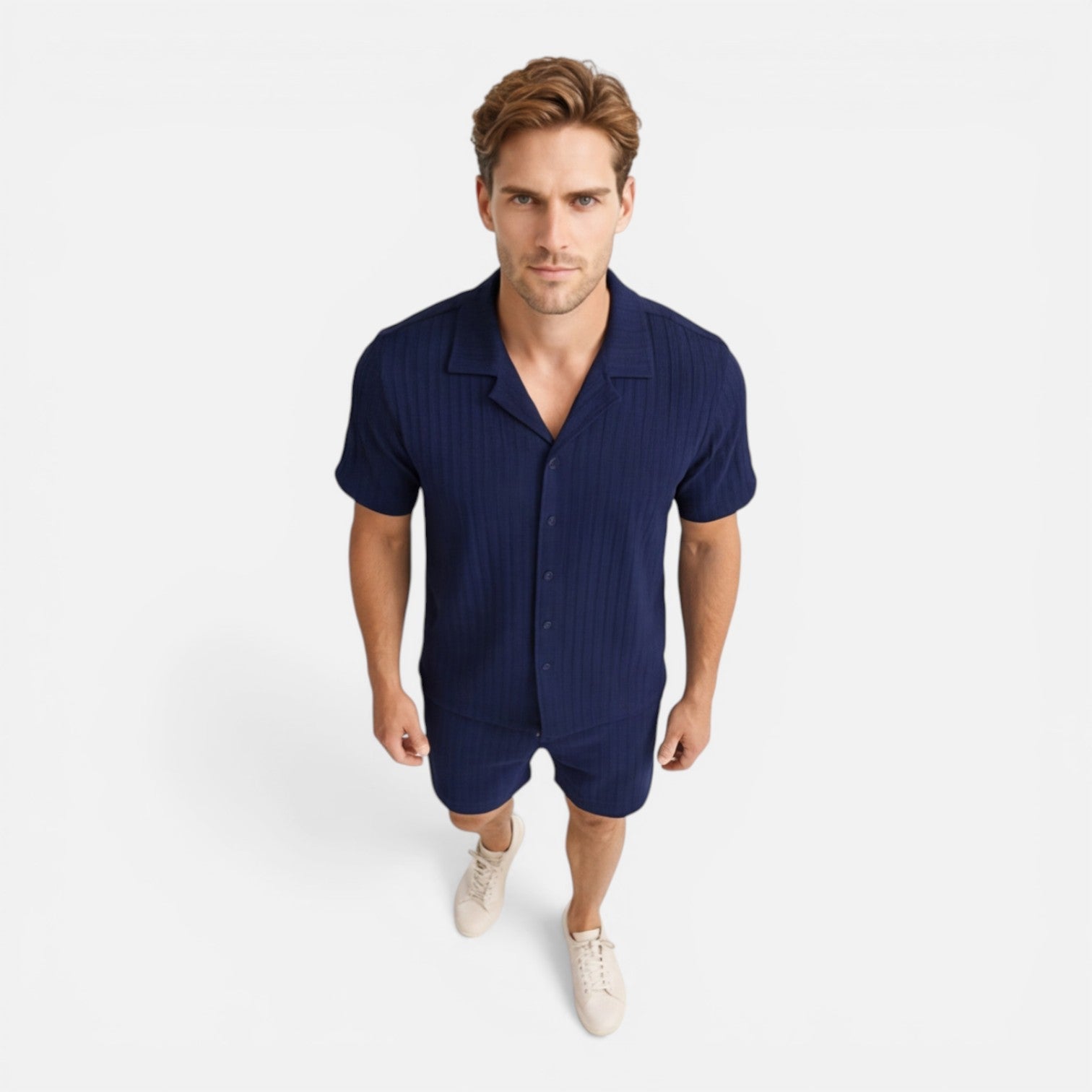 Men's Breathable Summer Shirt and Shorts Set - Casual Co-Ord Outfit