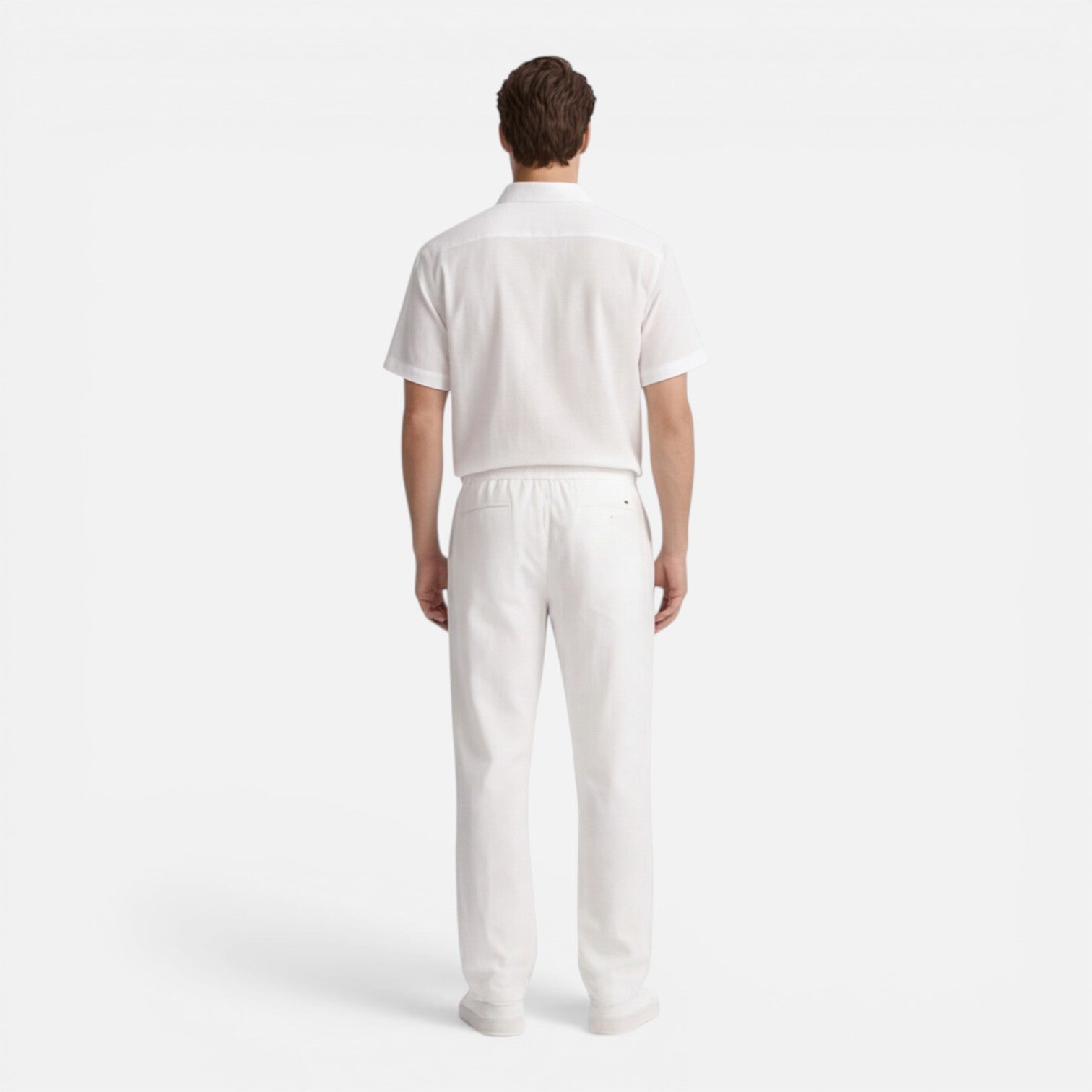 Men's Casual Short Sleeve Shirt and Pants Set - Comfortable Cotton Outfit