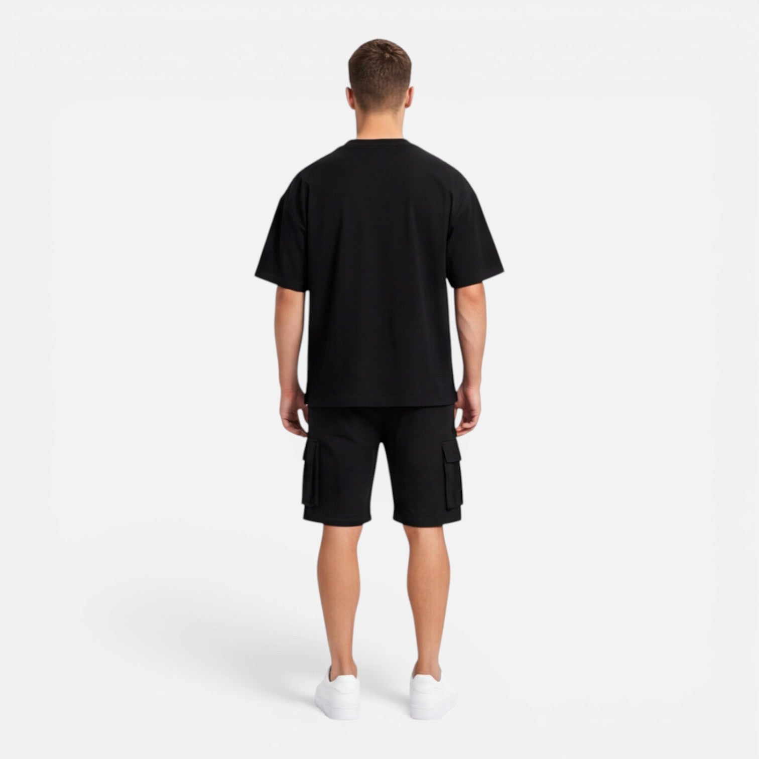 Men's Casual Summer T-Shirt and Cargo Shorts Set - Comfortable Cotton Outfit