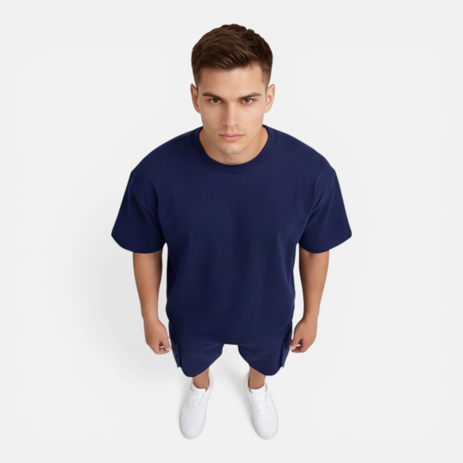 Men's Casual Summer T-Shirt and Cargo Shorts Set - Comfortable Cotton Outfit