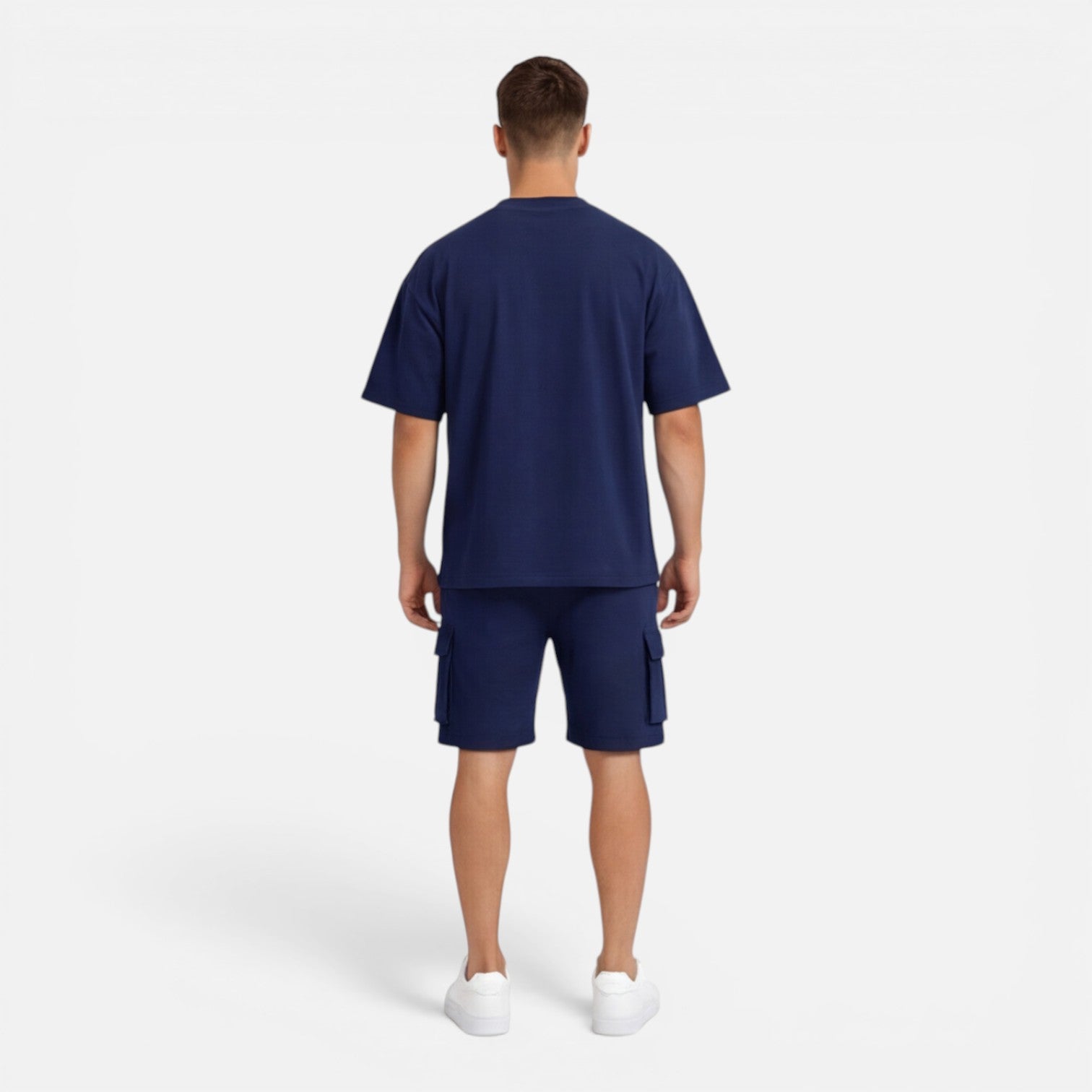 Men's Casual Summer T-Shirt and Cargo Shorts Set - Comfortable Cotton Outfit