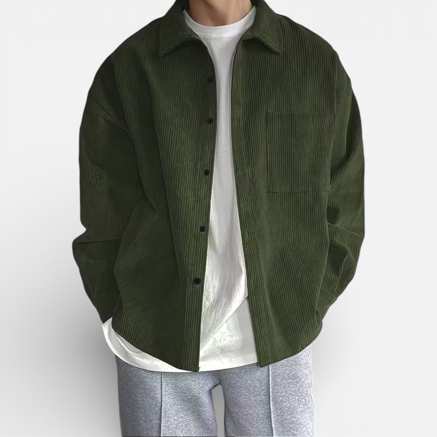 Men's Classic Smart Casual Overshirt Jacket - Versatile Cotton Blend Outerwear