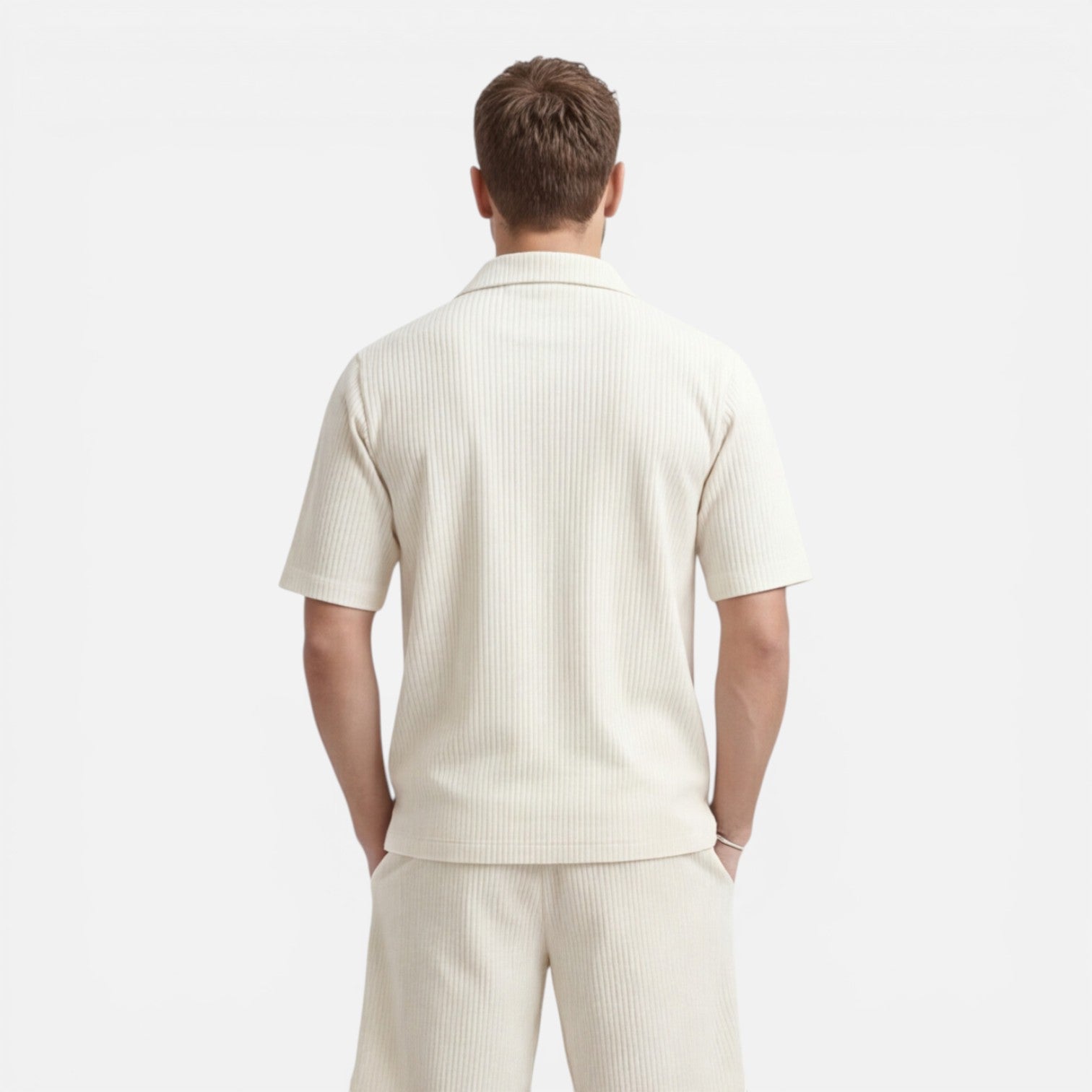 Men's Corduroy Shirt and Shorts Set | Casual Summer Outfit for Everyday Wear