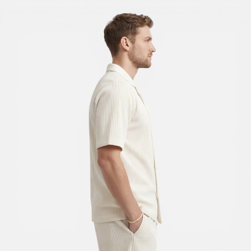 Men's Corduroy Shirt and Shorts Set | Casual Summer Outfit for Everyday Wear