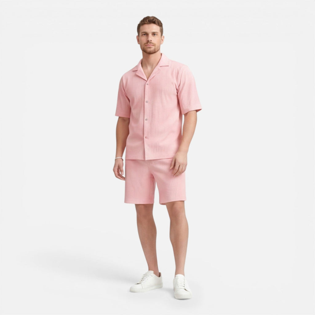 Men's Corduroy Shirt and Shorts Set | Casual Summer Outfit for Everyday Wear