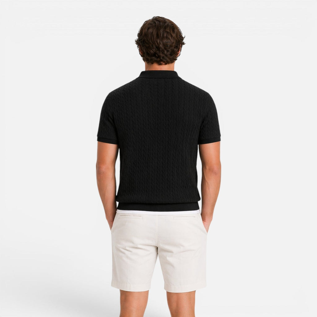 Men's Knit Polo Shirt | Textured Breathable Fabric | Regular Fit