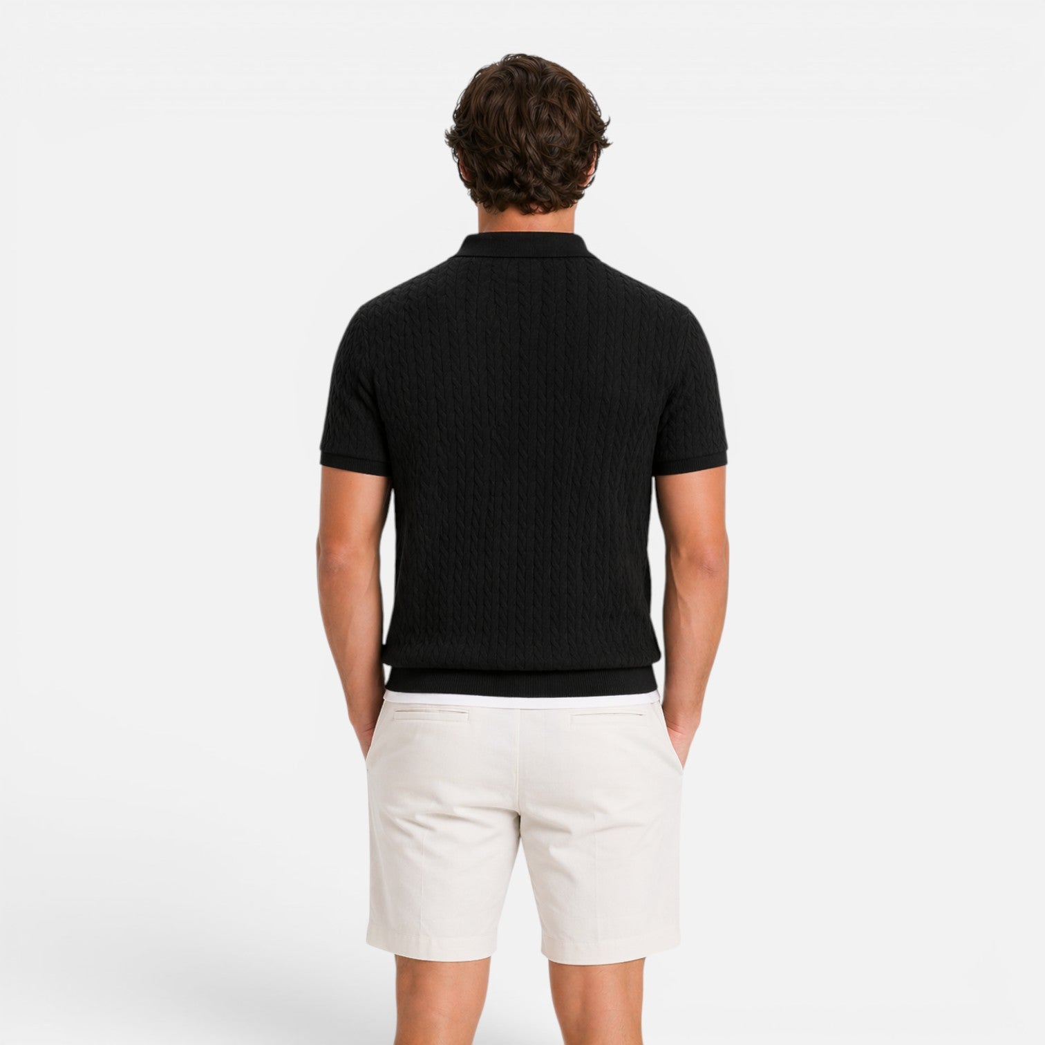 Men's Knit Polo Shirt | Textured Breathable Fabric | Regular Fit