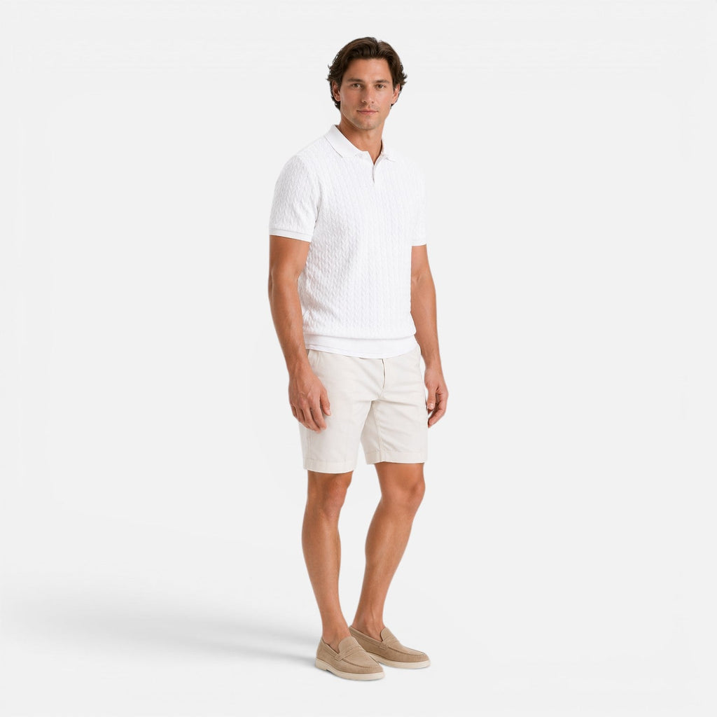 Men's Knit Polo Shirt | Textured Breathable Fabric | Regular Fit