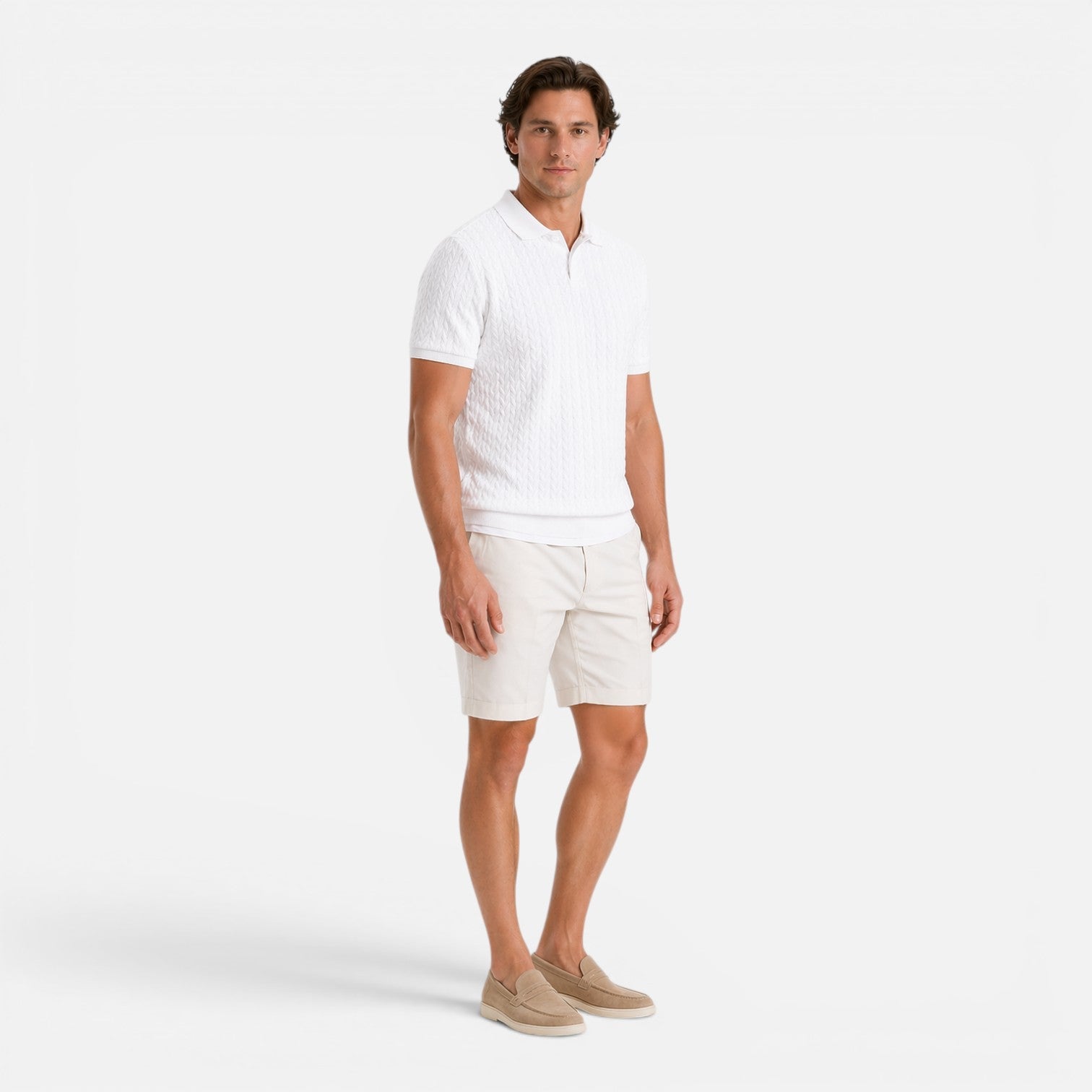 Men's Knit Polo Shirt | Textured Breathable Fabric | Regular Fit