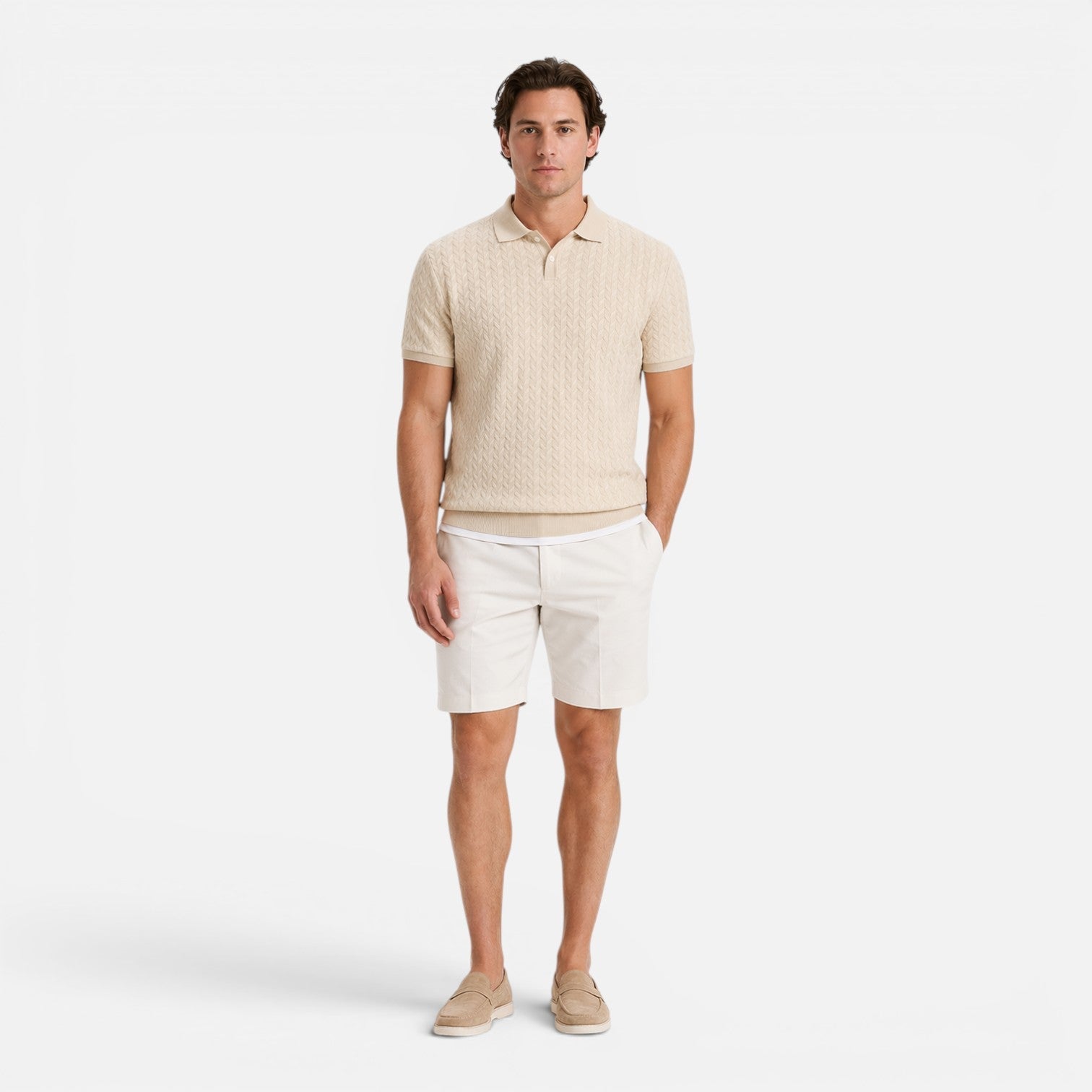 Men's Knit Polo Shirt | Textured Breathable Fabric | Regular Fit