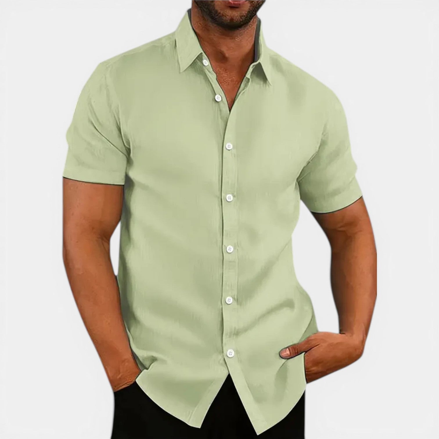 Men's Lightweight Breathable Slim Fit Short Sleeve Summer Shirt