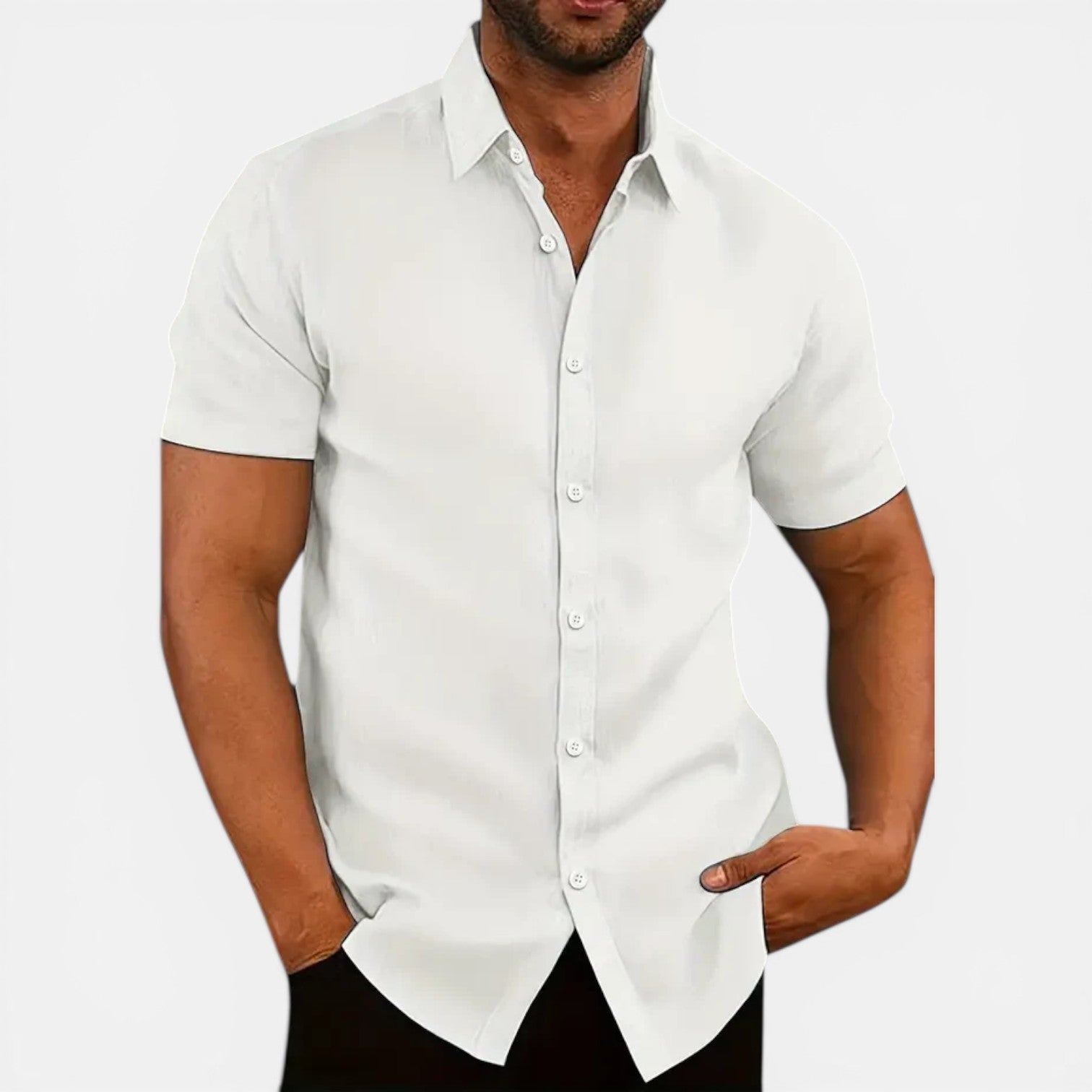Men's Lightweight Breathable Slim Fit Short Sleeve Summer Shirt