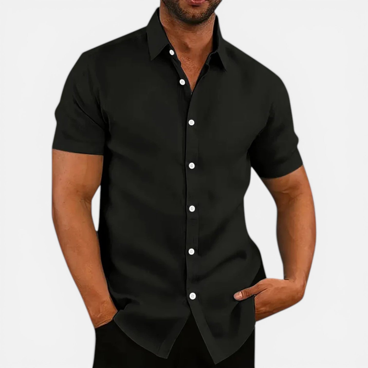 Men's Lightweight Breathable Slim Fit Short Sleeve Summer Shirt