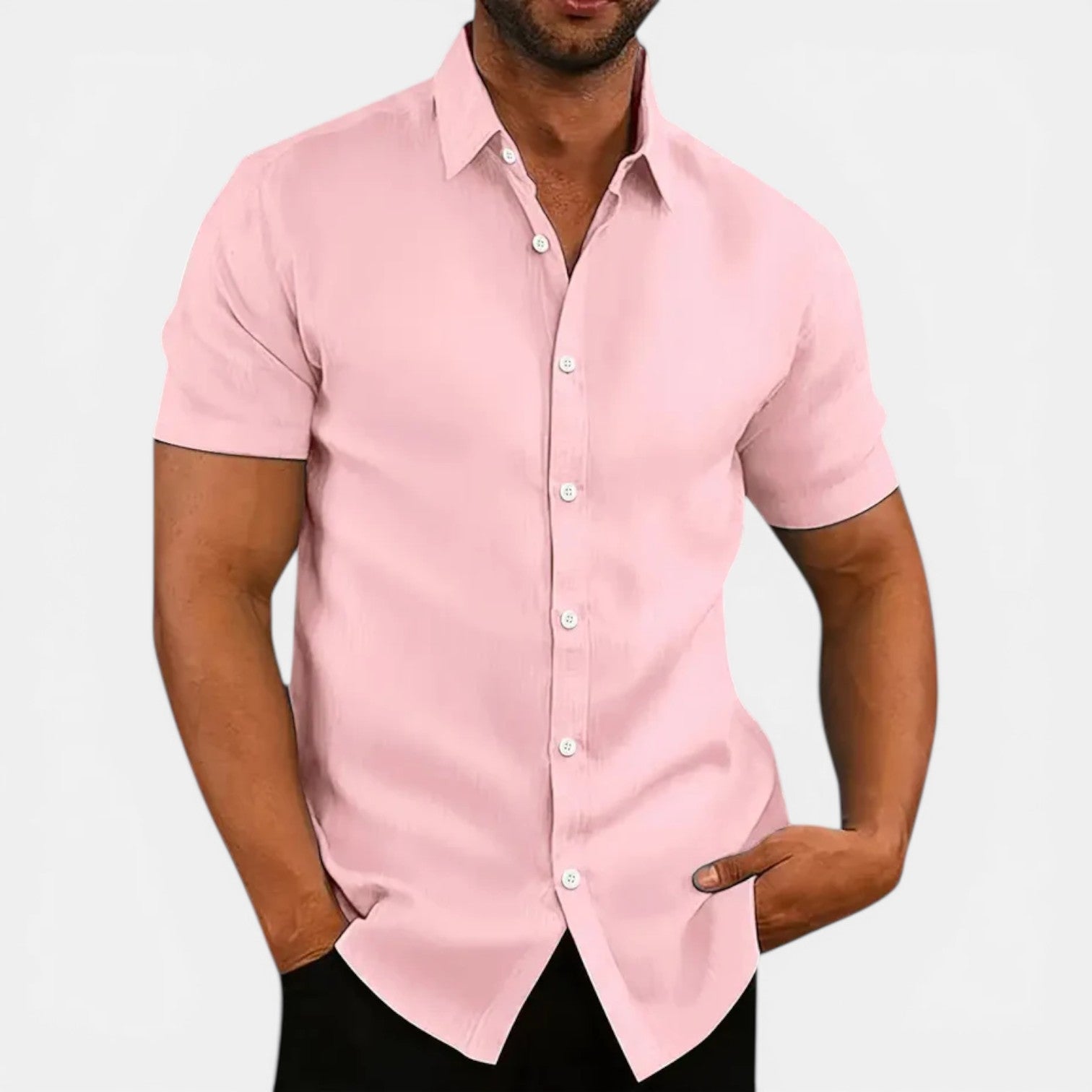 Men's Lightweight Breathable Slim Fit Short Sleeve Summer Shirt