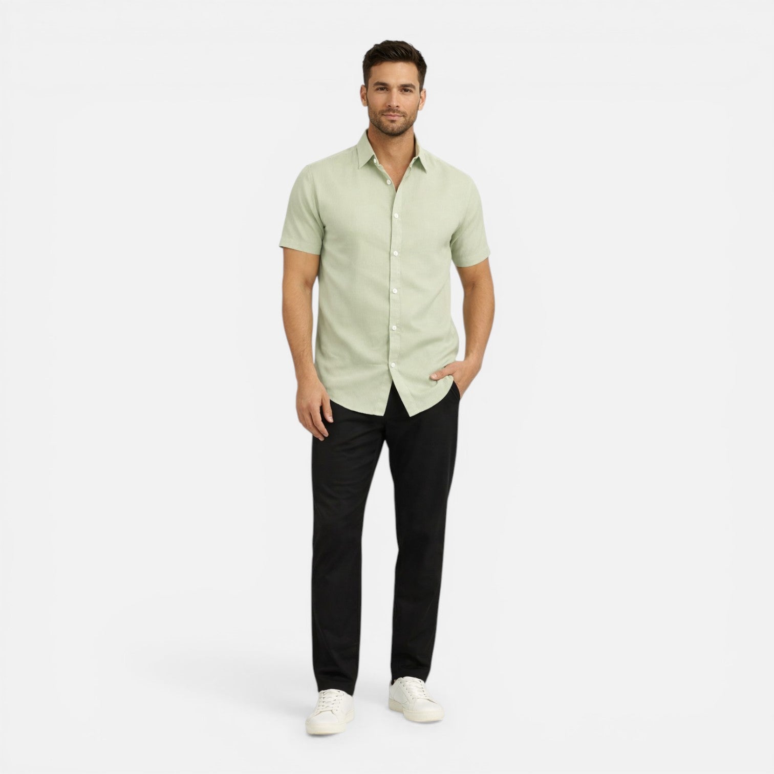 Men's Lightweight Breathable Slim Fit Short Sleeve Summer Shirt