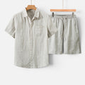 Men's Lightweight Breathable Summer Shirt and Shorts Set for Casual Wear