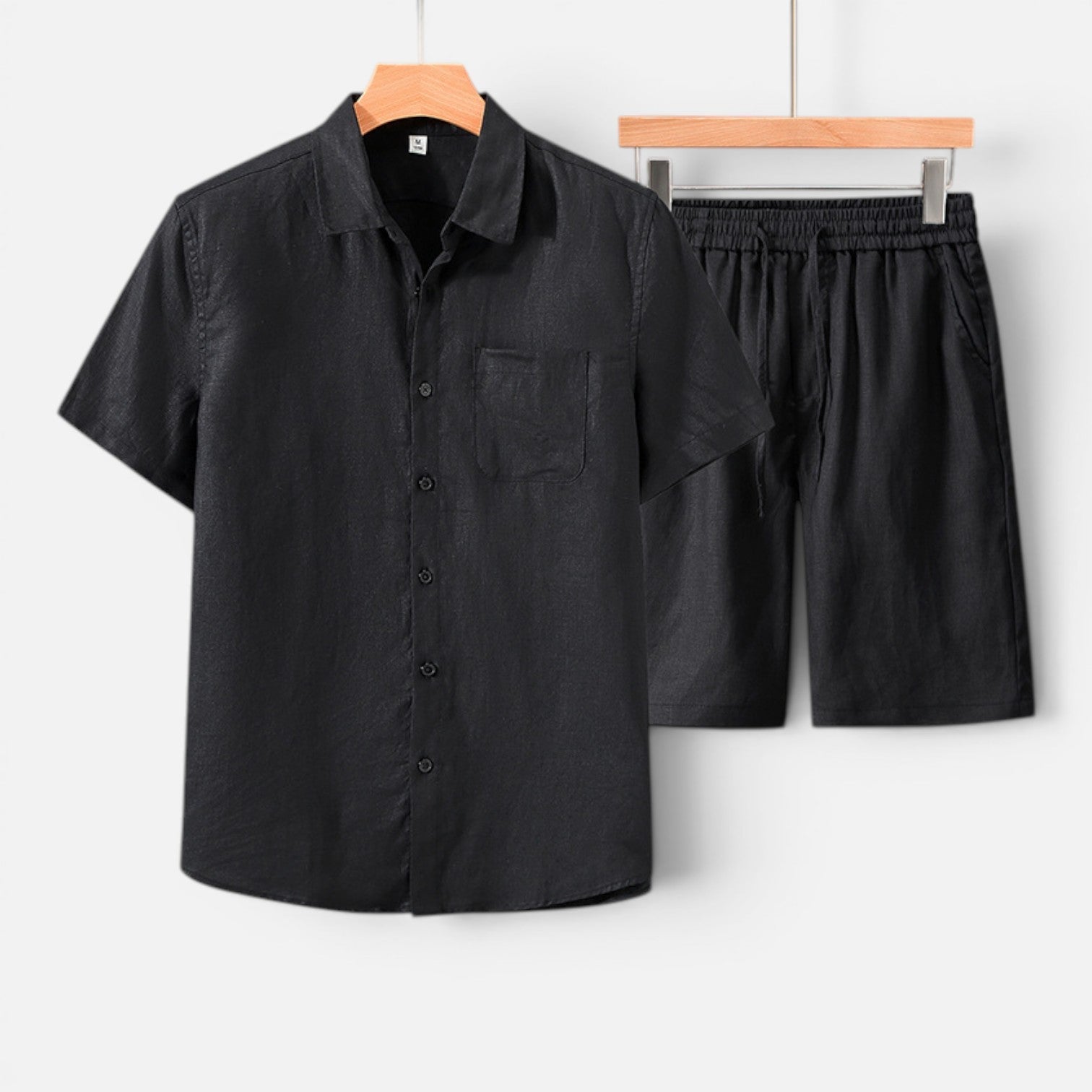 Men's Lightweight Breathable Summer Shirt and Shorts Set for Casual Wear