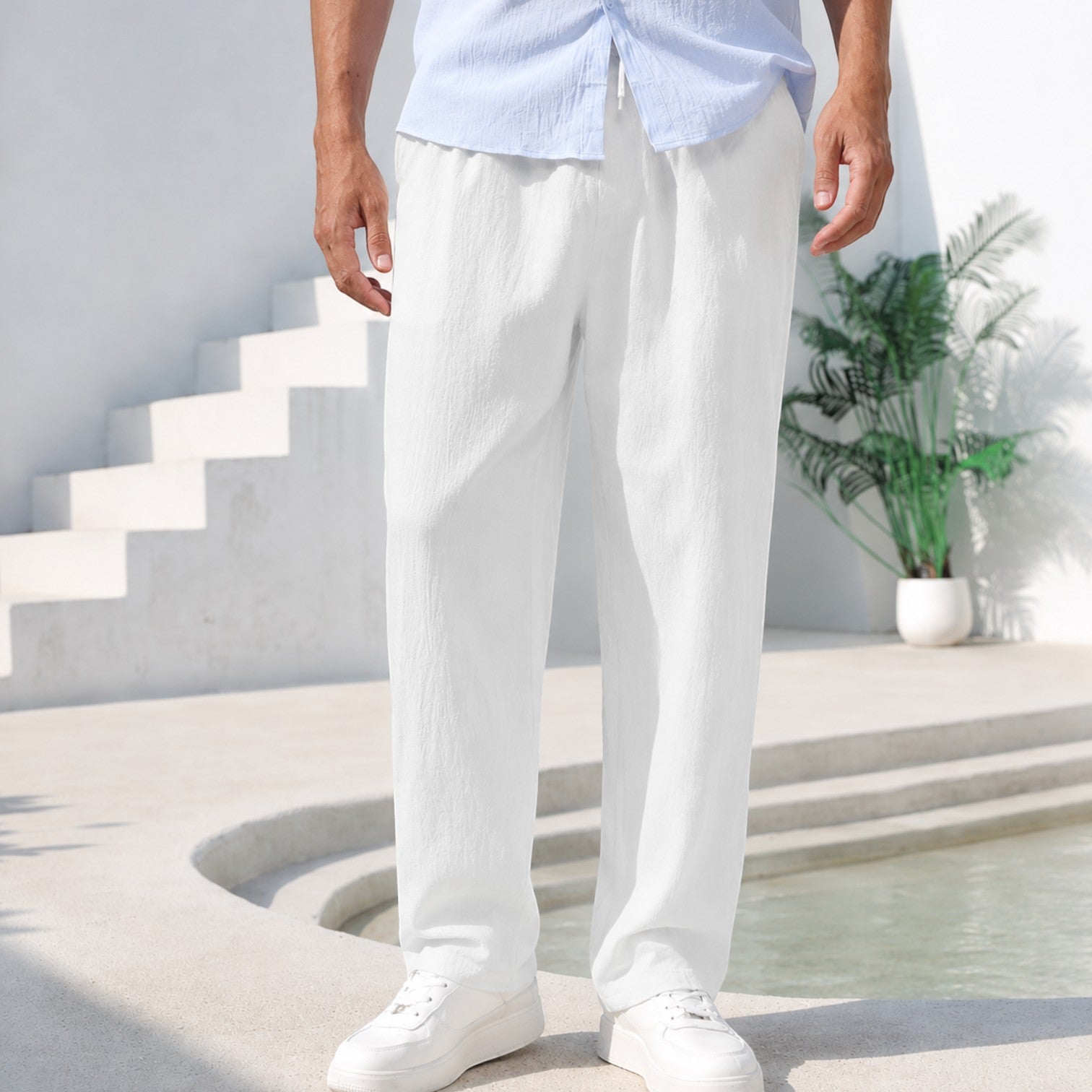 Men's Lightweight Casual Summer Trousers | Relaxed Fit Pants for Everyday Wear