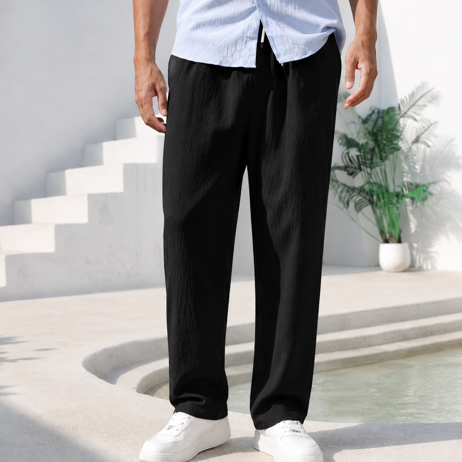 Men's Lightweight Casual Summer Trousers | Relaxed Fit Pants for Everyday Wear