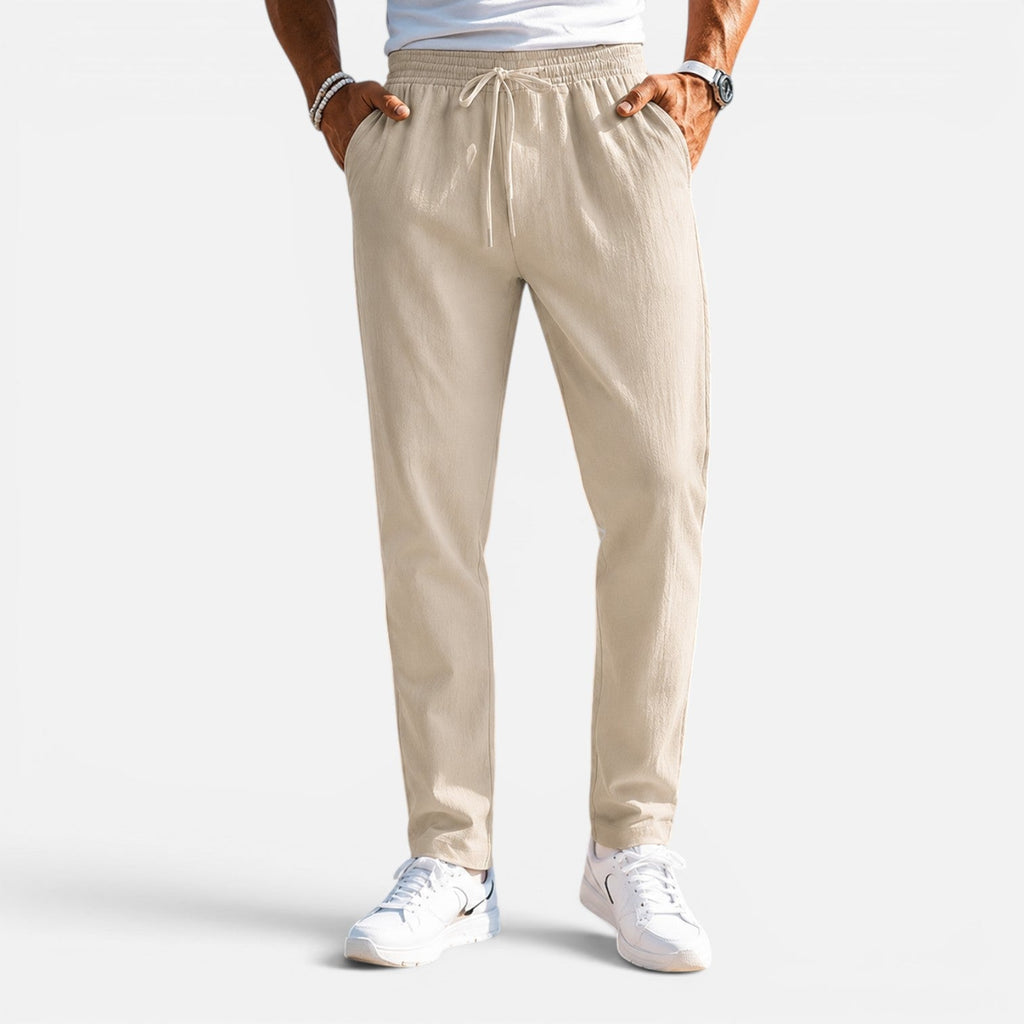 Men's Lightweight Drawstring Trousers | Relaxed Fit Casual Pants