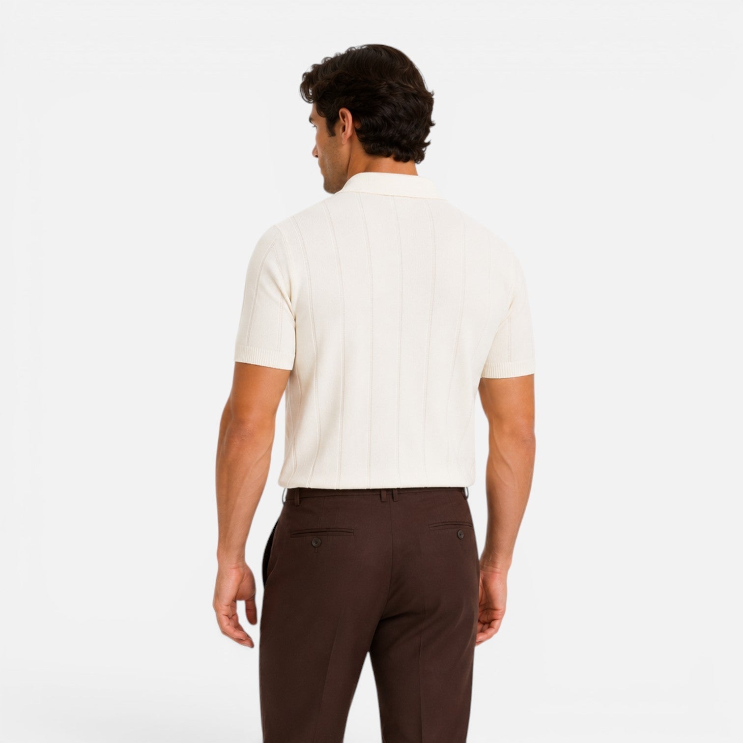 Men's Lightweight Knitted Polo Shirt - Breathable Slim Fit for Summer