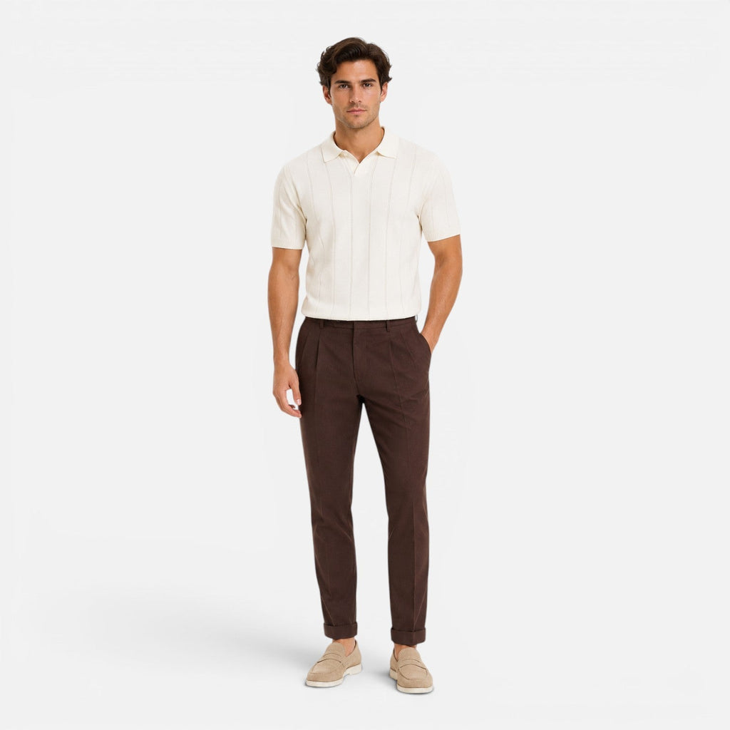 Men's Lightweight Knitted Polo Shirt - Breathable Slim Fit for Summer