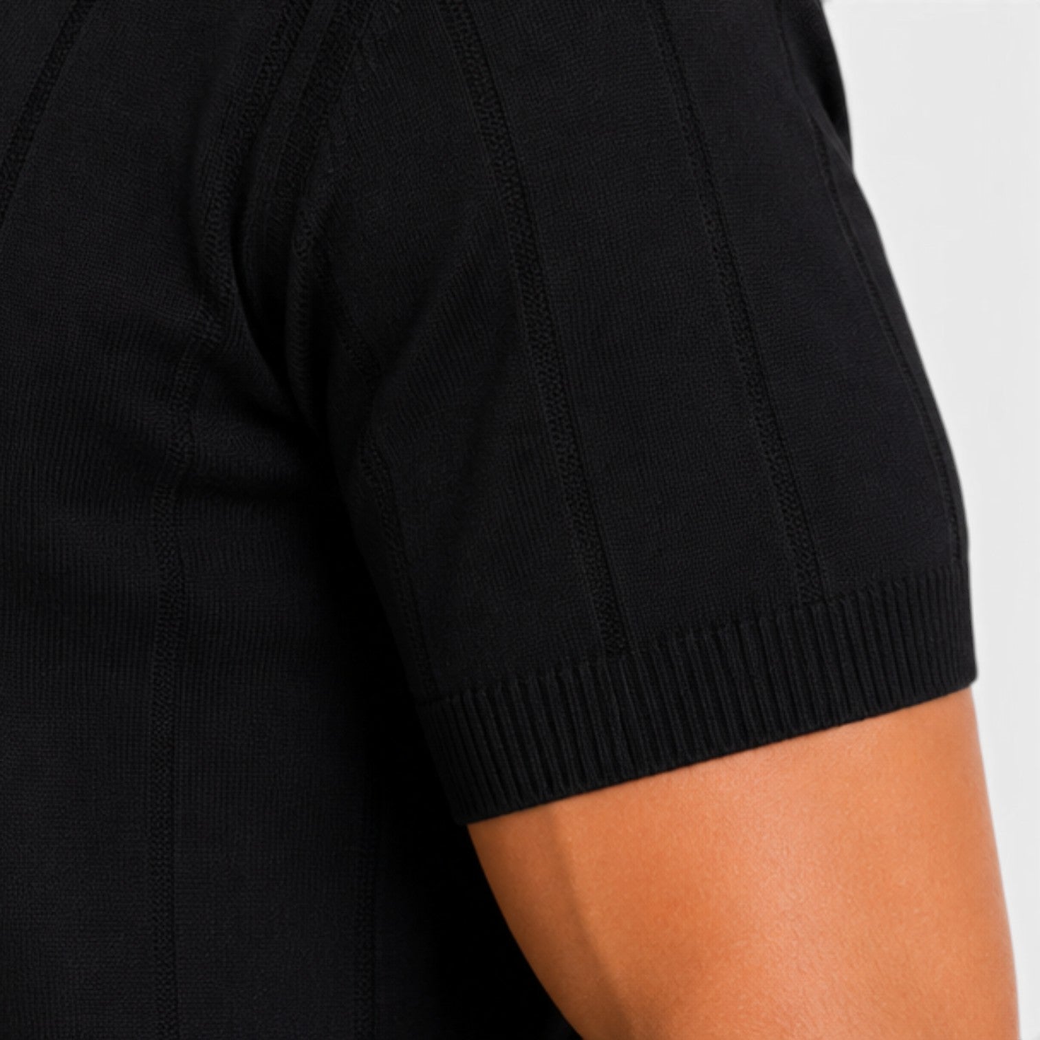 Men's Lightweight Knitted Polo Shirt - Breathable Slim Fit for Summer