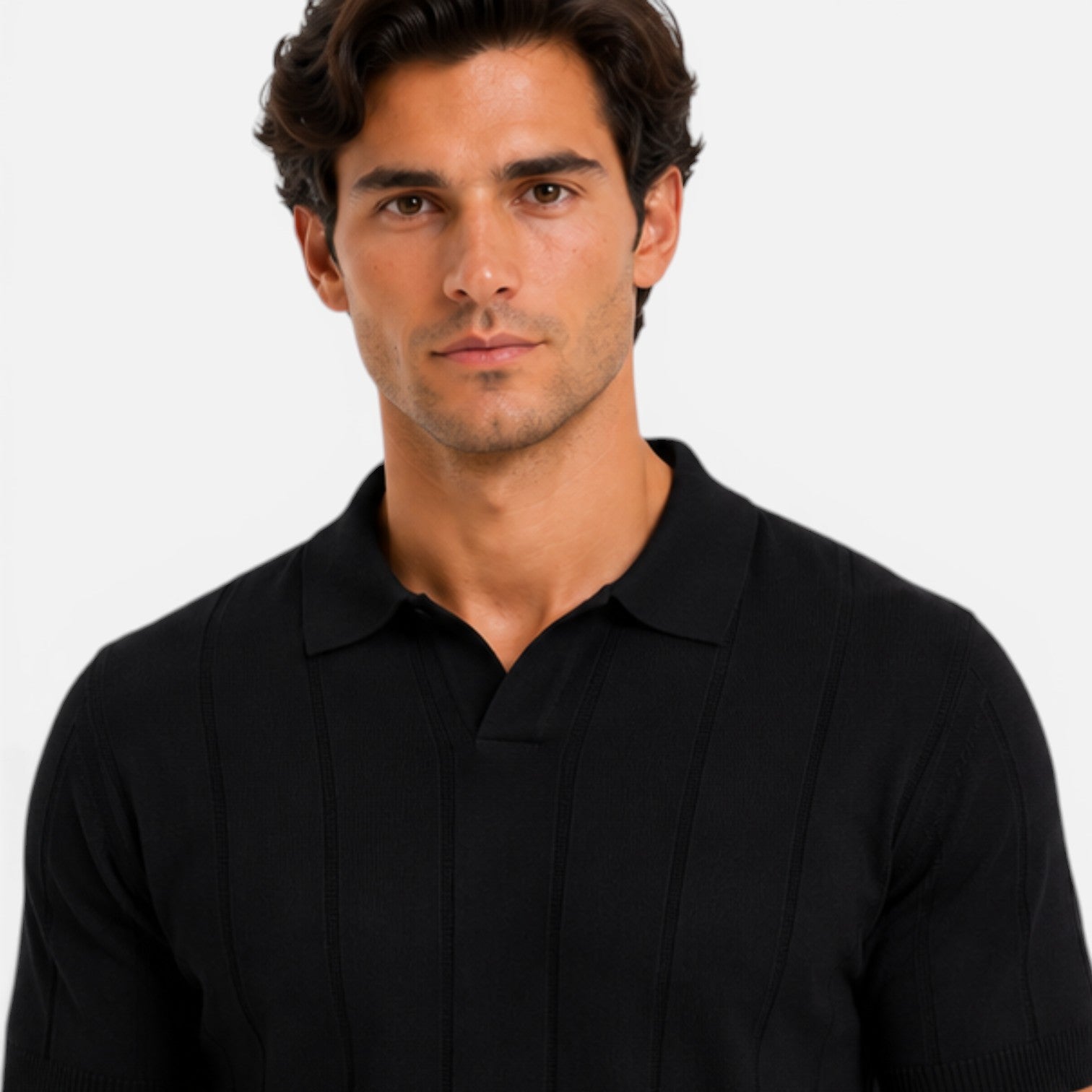 Men's Lightweight Knitted Polo Shirt - Breathable Slim Fit for Summer