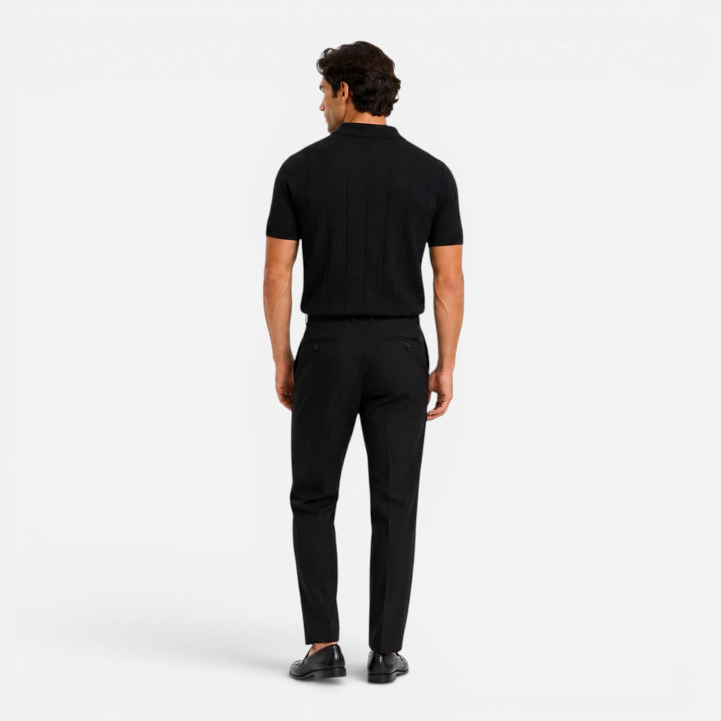 Men's Lightweight Knitted Polo Shirt - Breathable Slim Fit for Summer