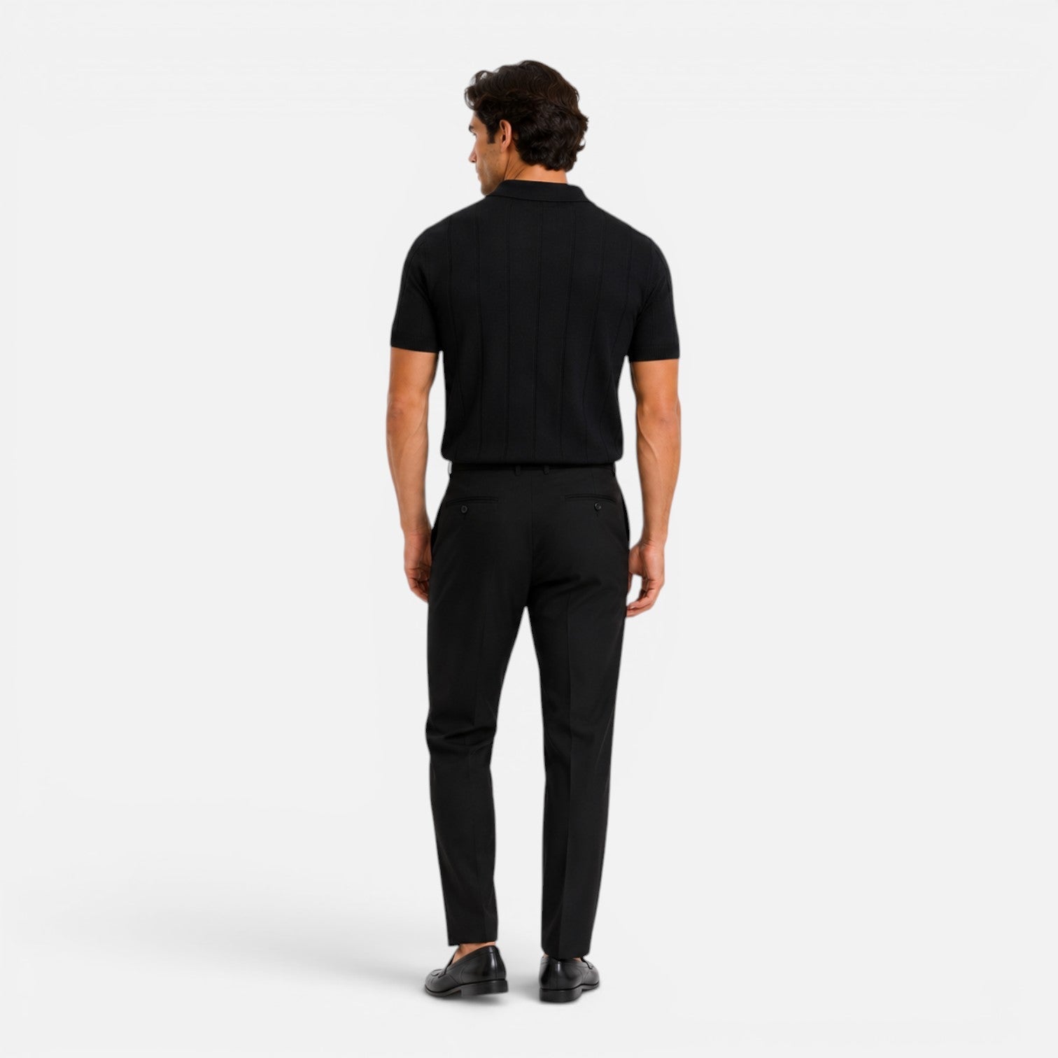 Men's Lightweight Knitted Polo Shirt - Breathable Slim Fit for Summer