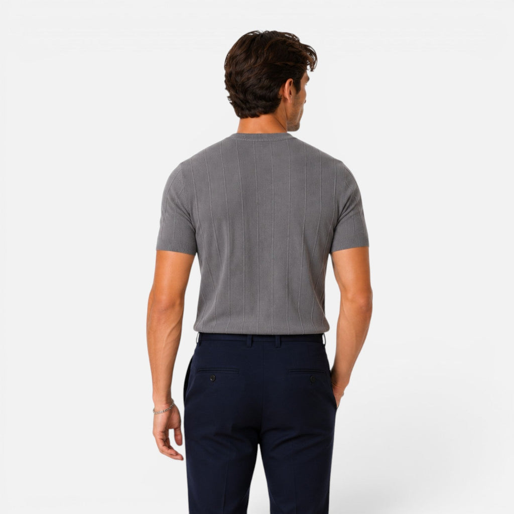 Men's Lightweight Knitted T-Shirt - Slim Fit Summer Casual Wear