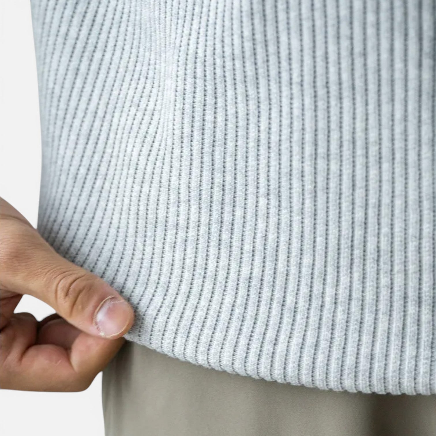Men's Lightweight Ribbed Knit Slim Fit T-Shirt for Summer Wear