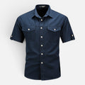Men's Lightweight Short Sleeve Safari Shirt for Summer Outdoor Activities