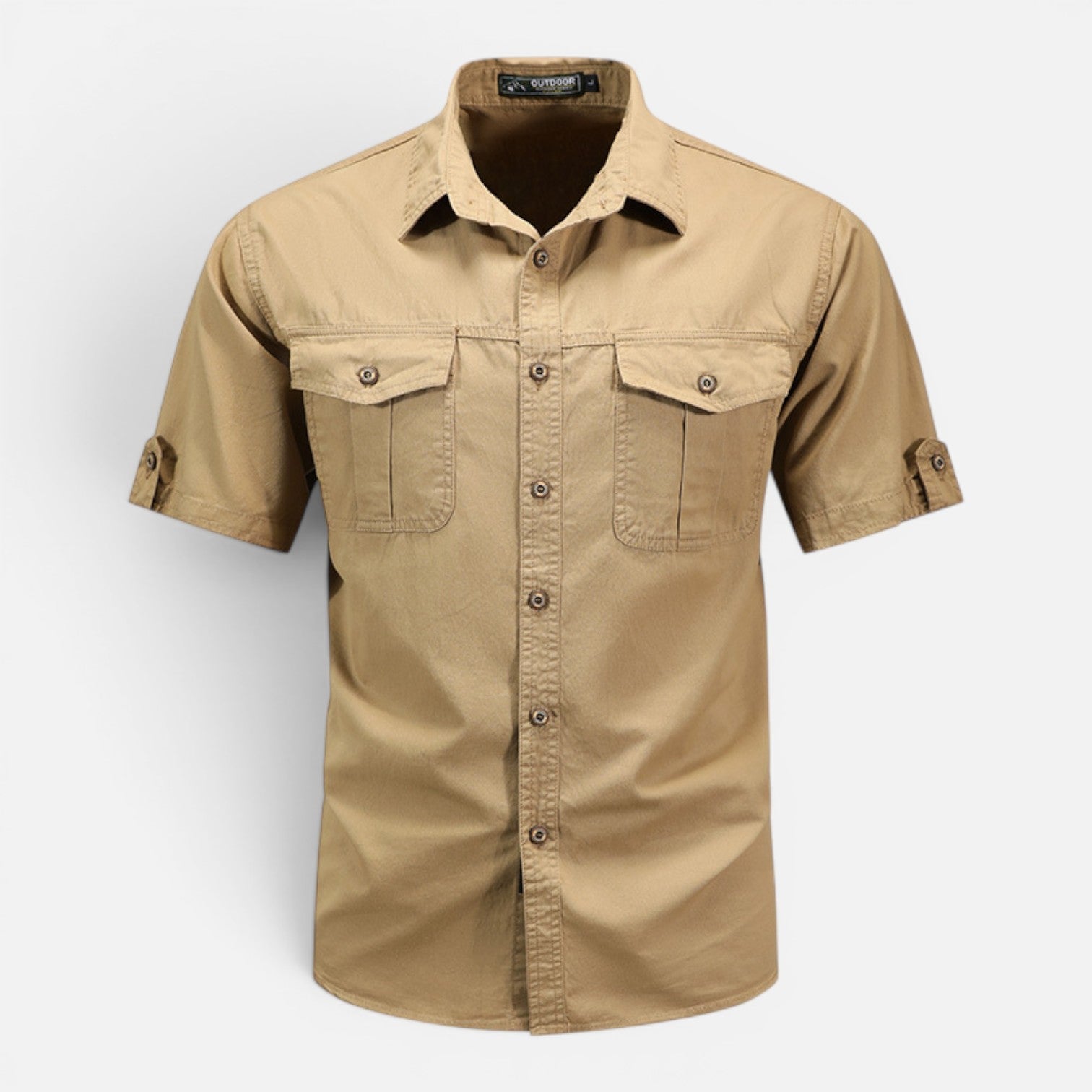 Men's Lightweight Short Sleeve Safari Shirt for Summer Outdoor Activities
