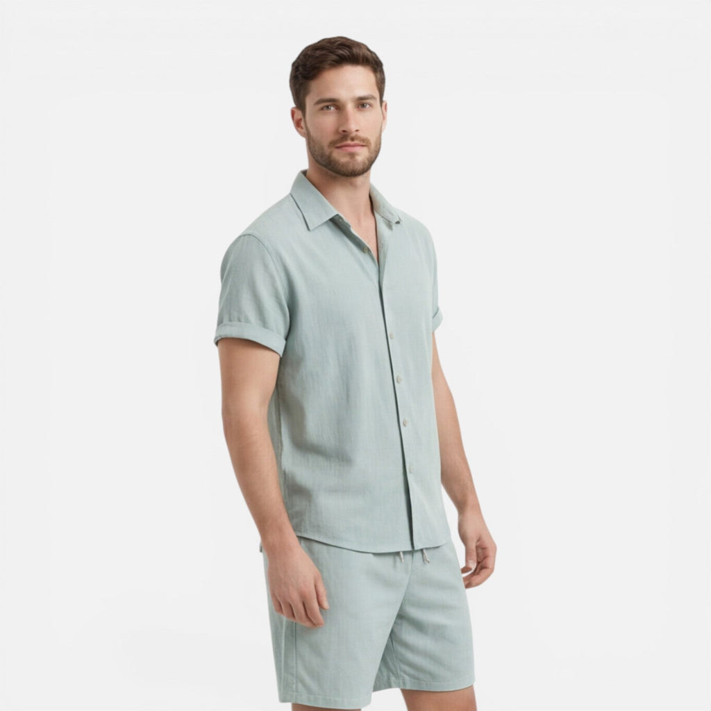 Men's Lightweight Summer Shirt and Shorts Set - Casual Co-Ord Outfit