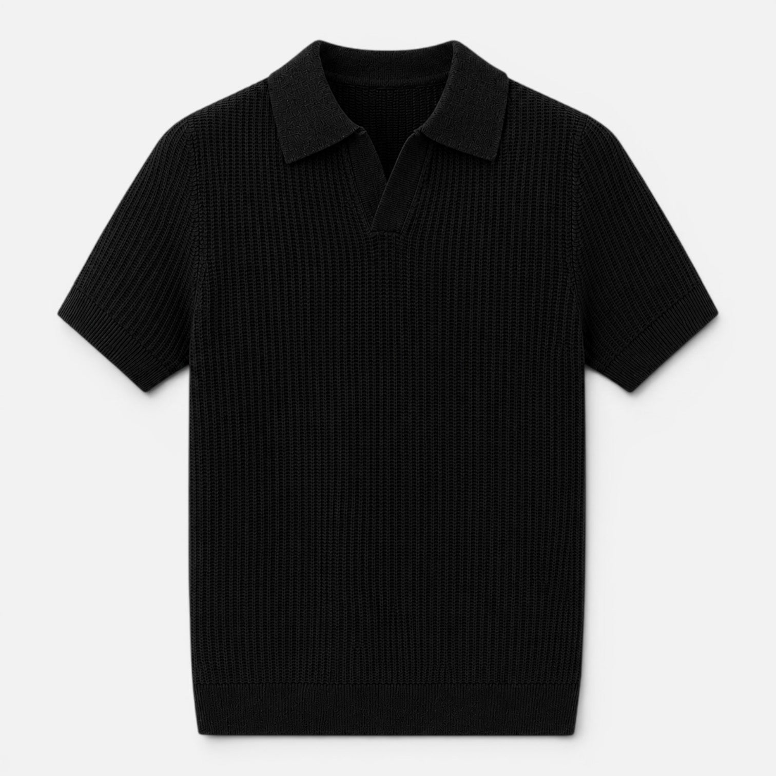 Men's Lightweight Textured Knit Polo Shirt for Summer Wear