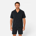 Men's Lightweight Textured Shirt and Shorts Set for Summer Casual Wear