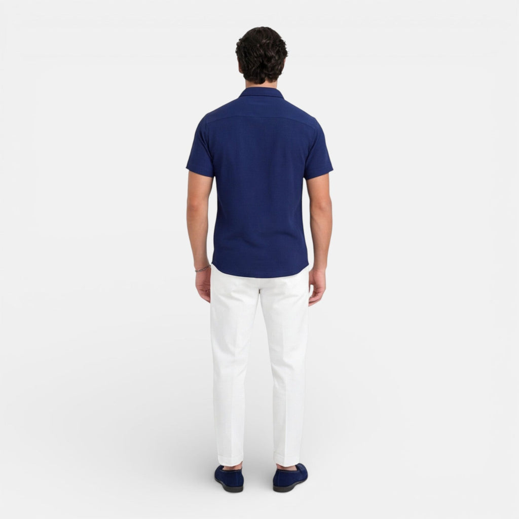 Men's Linen Cotton Blend Short Sleeve Shirt – Breathable Summer Wear