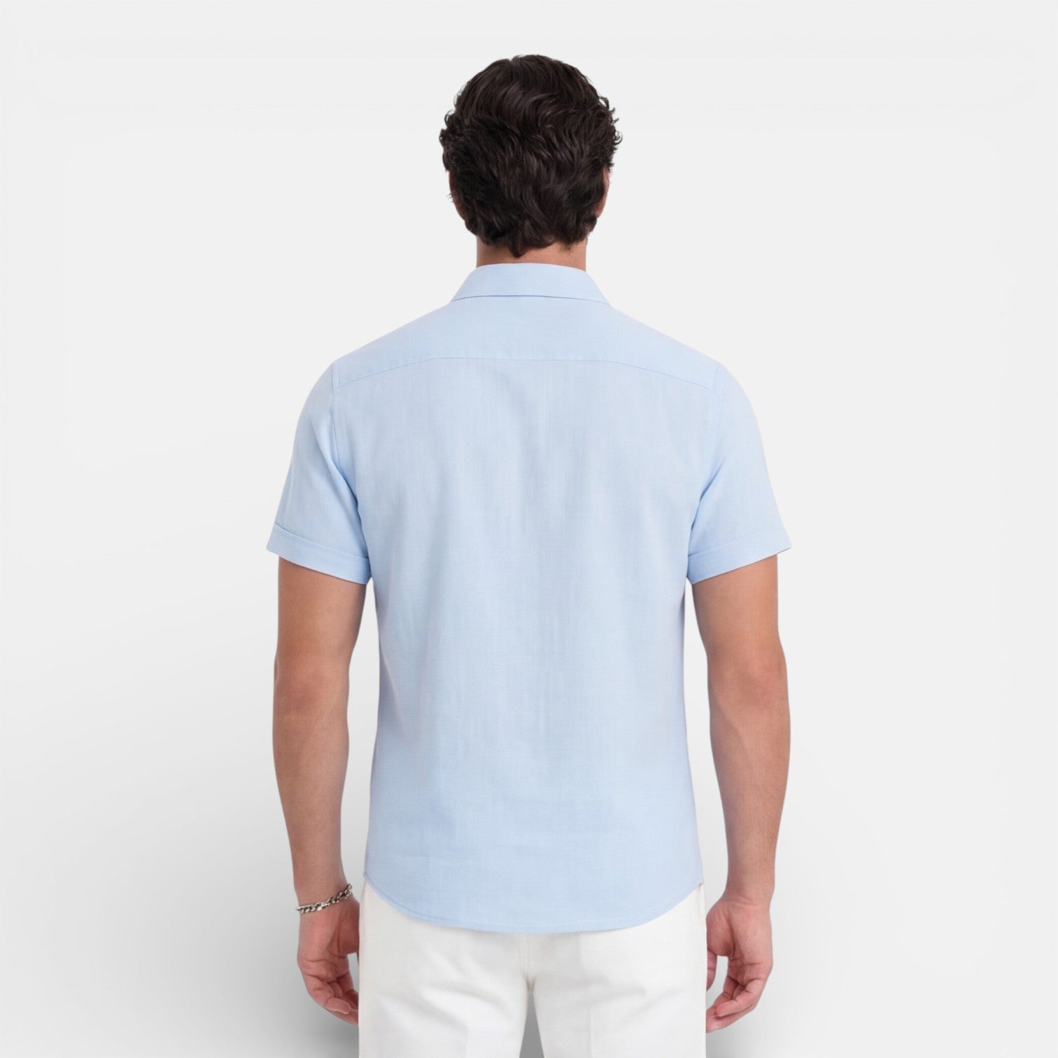 Men's Linen Cotton Blend Short Sleeve Shirt – Breathable Summer Wear