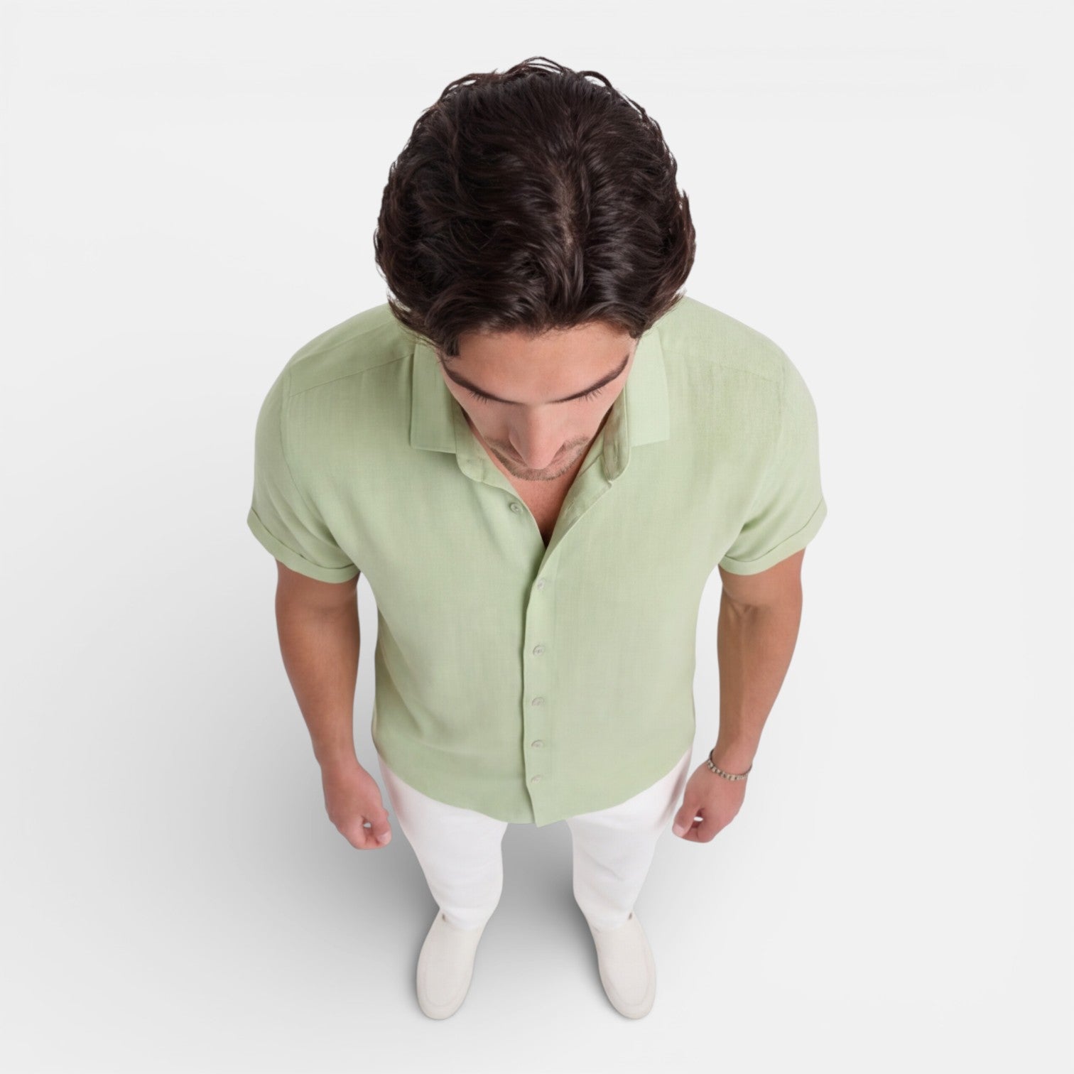 Men's Linen Cotton Blend Short Sleeve Shirt – Breathable Summer Wear