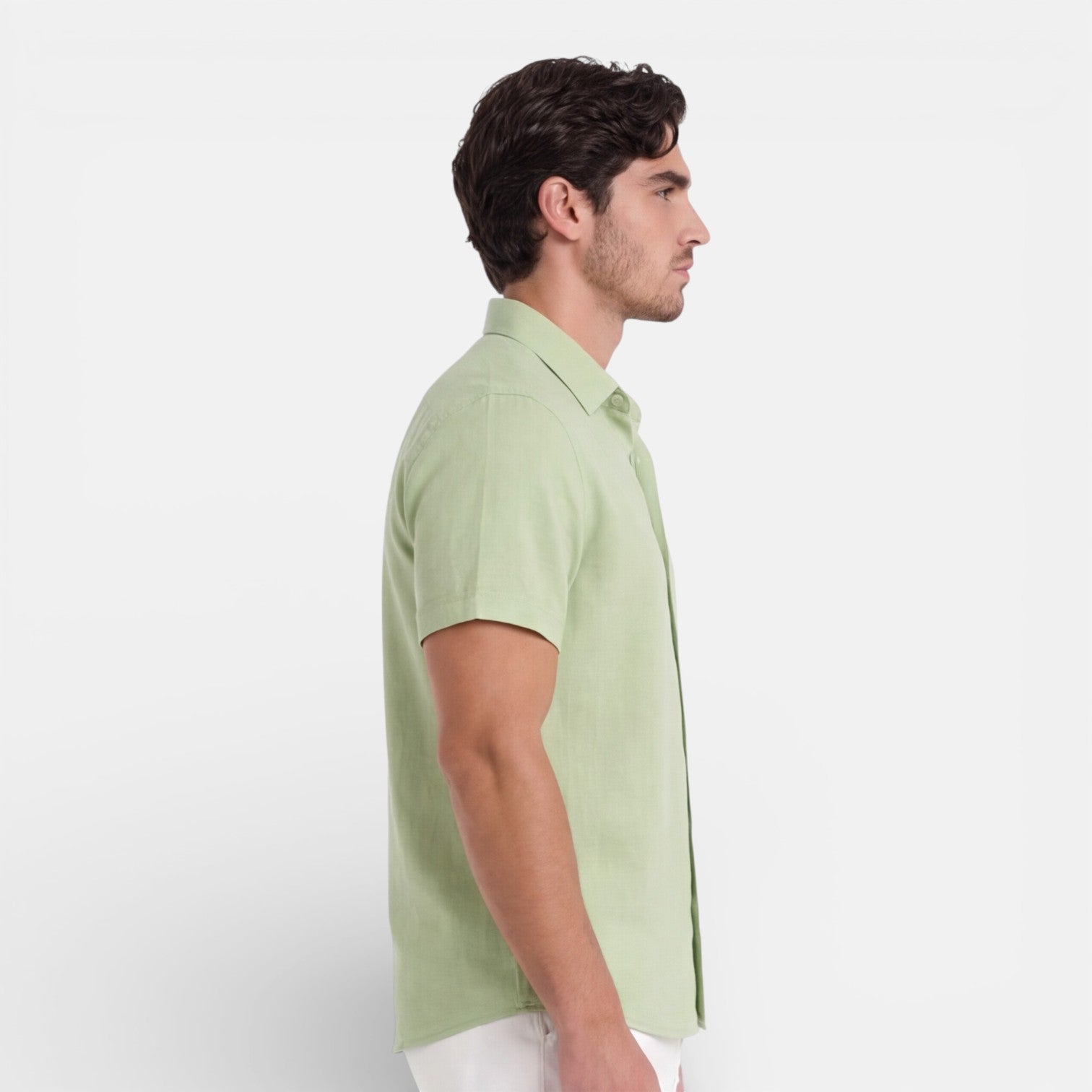 Men's Linen Cotton Blend Short Sleeve Shirt – Breathable Summer Wear