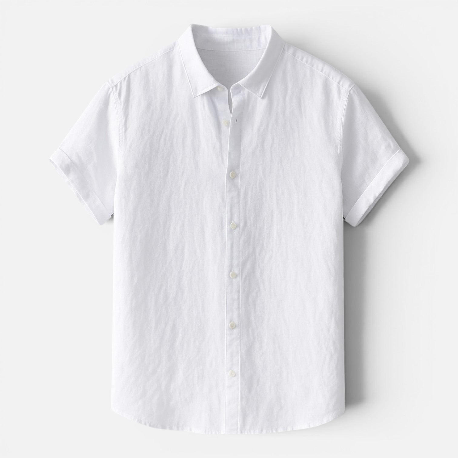 Men's Linen Short Sleeve Button-Up Shirt | Breathable Comfort for Casual Wear