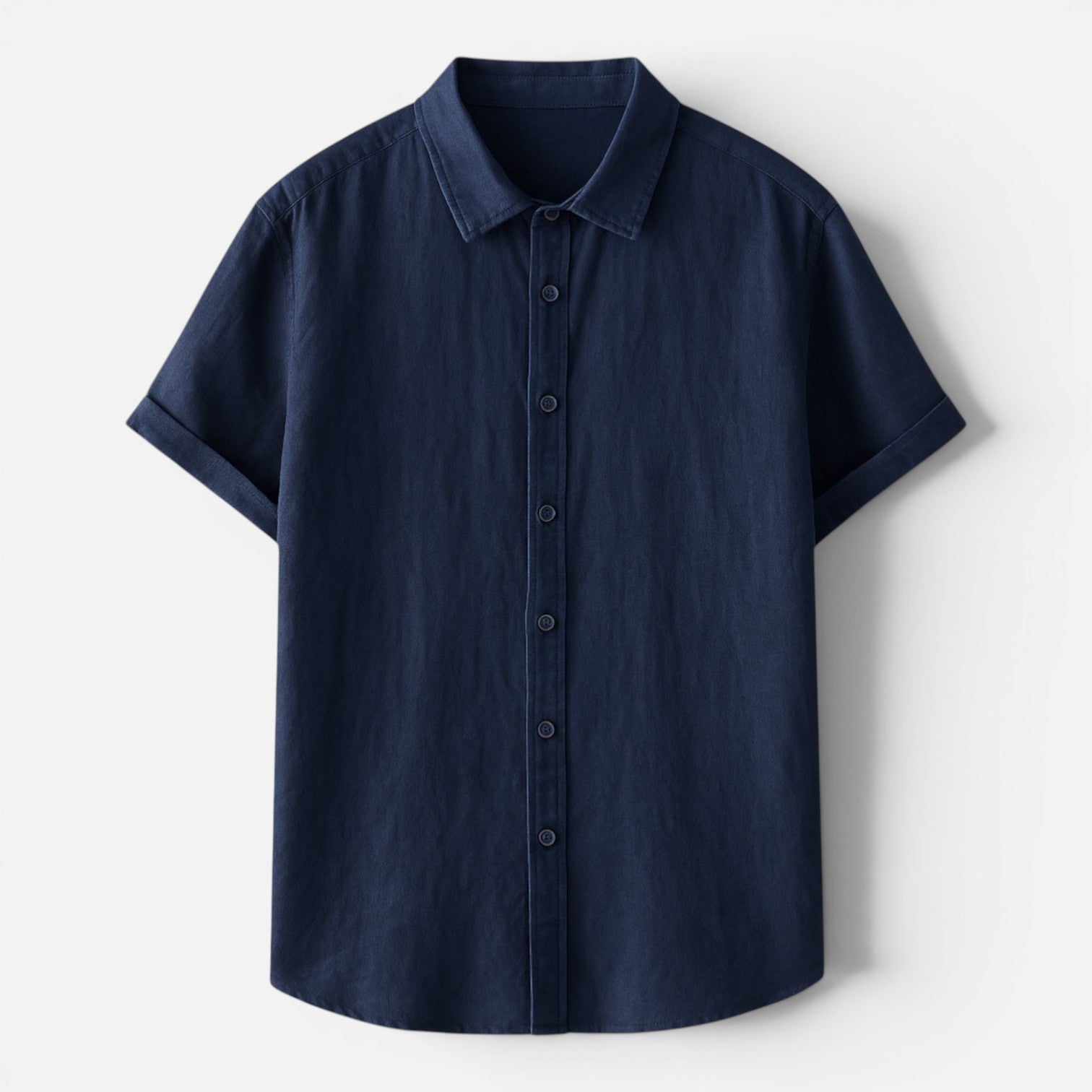 Men's Linen Short Sleeve Button-Up Shirt | Breathable Comfort for Casual Wear