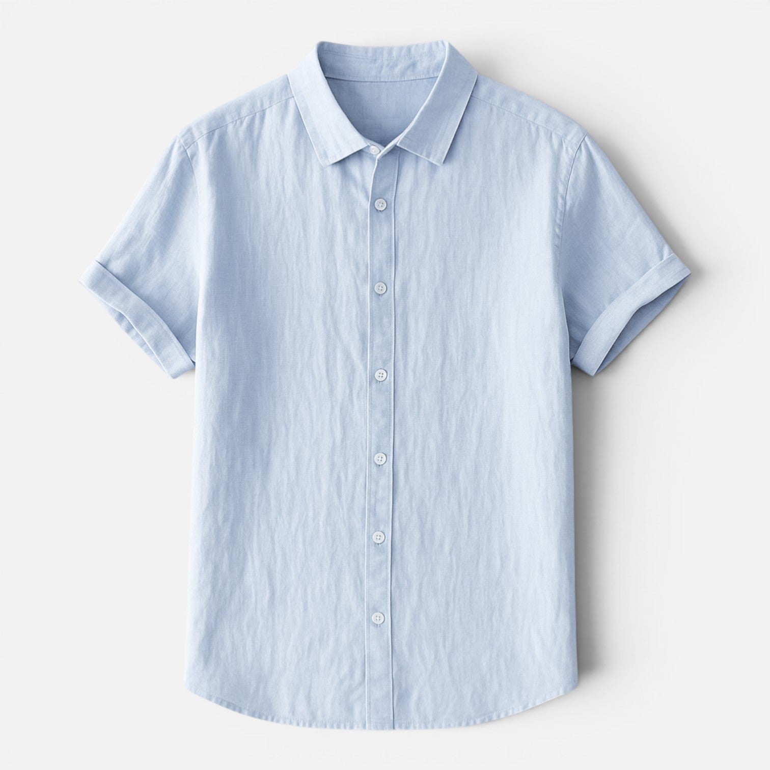 Men's Linen Short Sleeve Button-Up Shirt | Breathable Comfort for Casual Wear