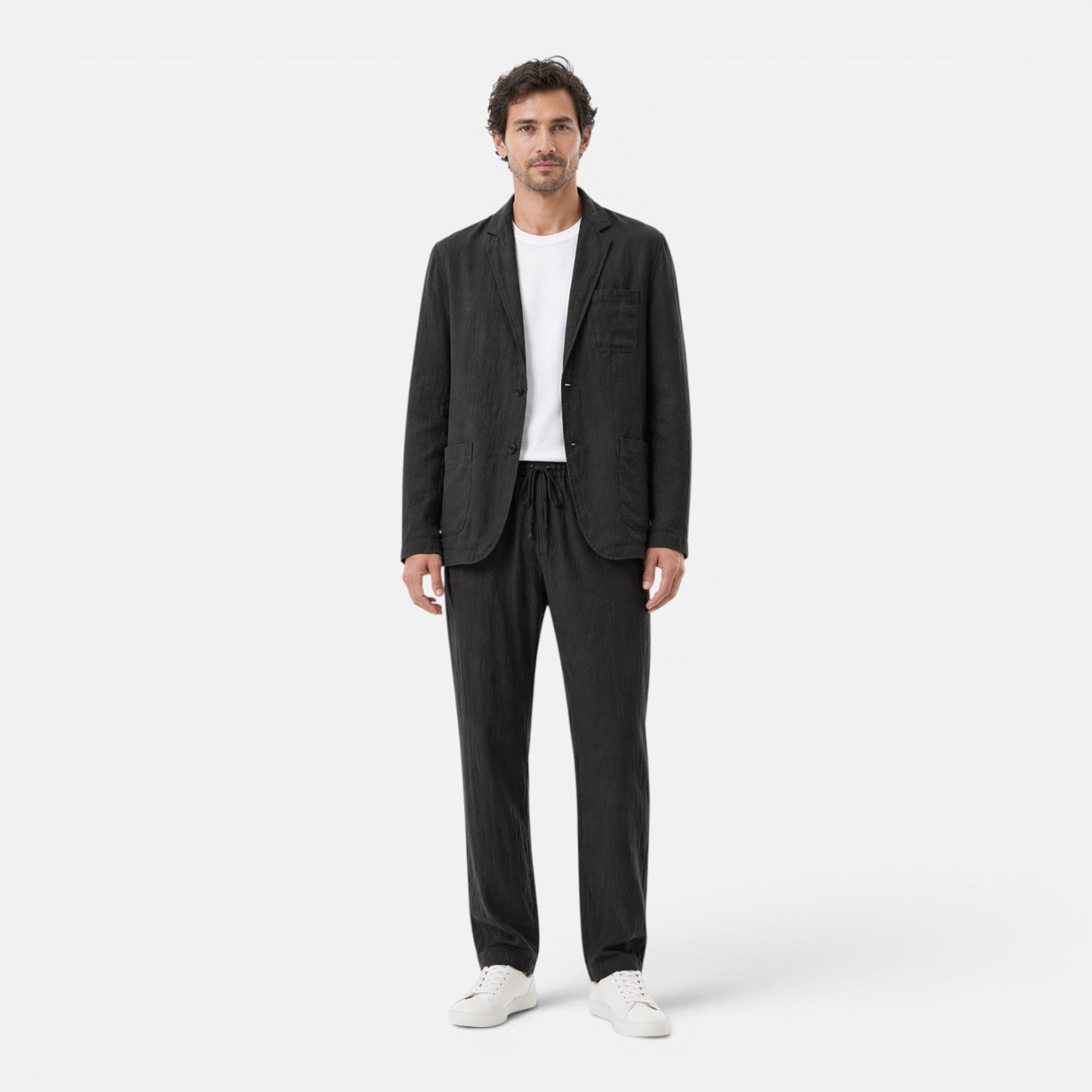 Men's Linen Suit Set - Lightweight Breathable Summer Classic Fit