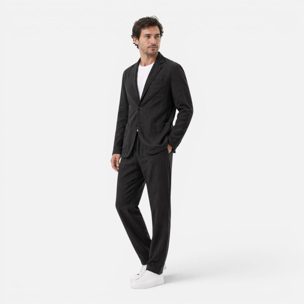Men's Linen Suit Set - Lightweight Breathable Summer Classic Fit