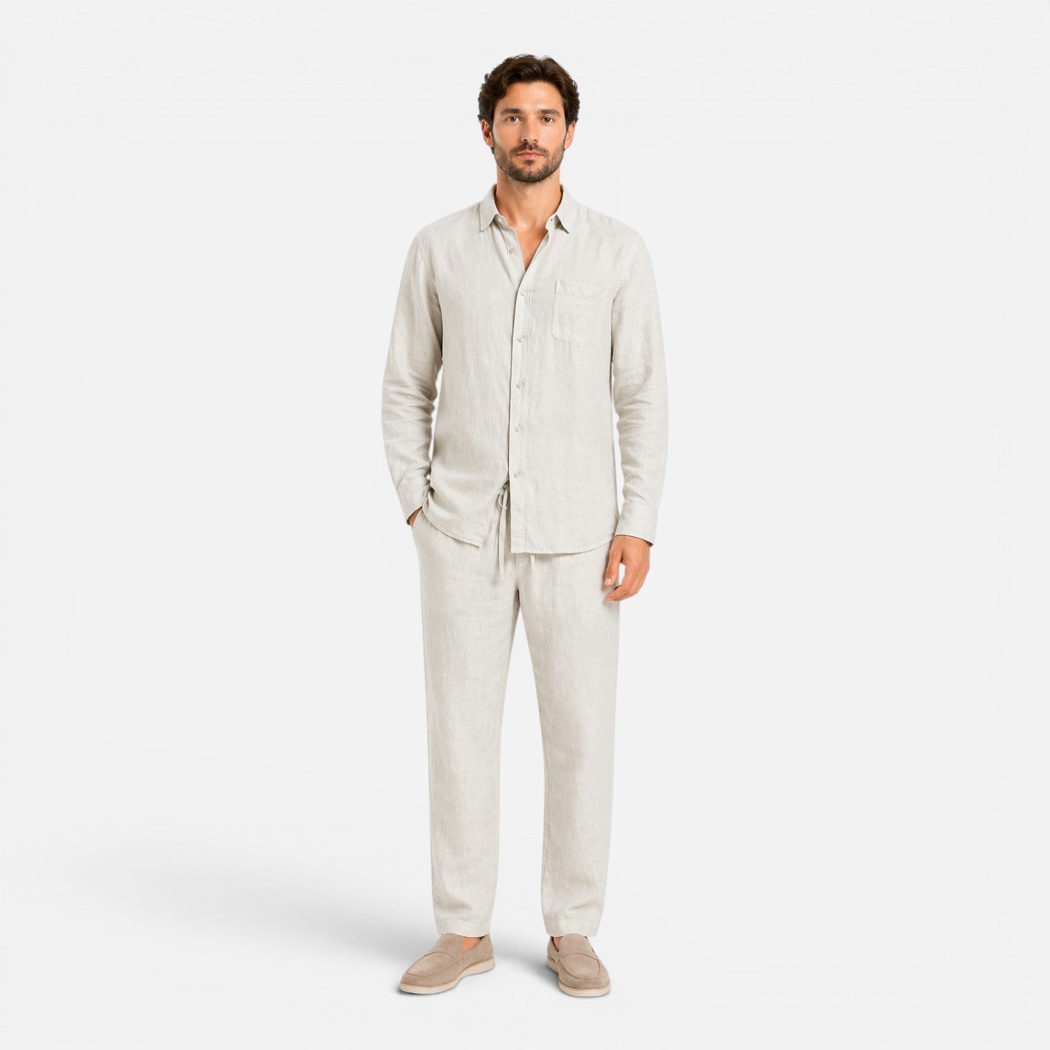 Men's Linen Summer Outfit Set | Lightweight Breathable Two-Piece Clothing
