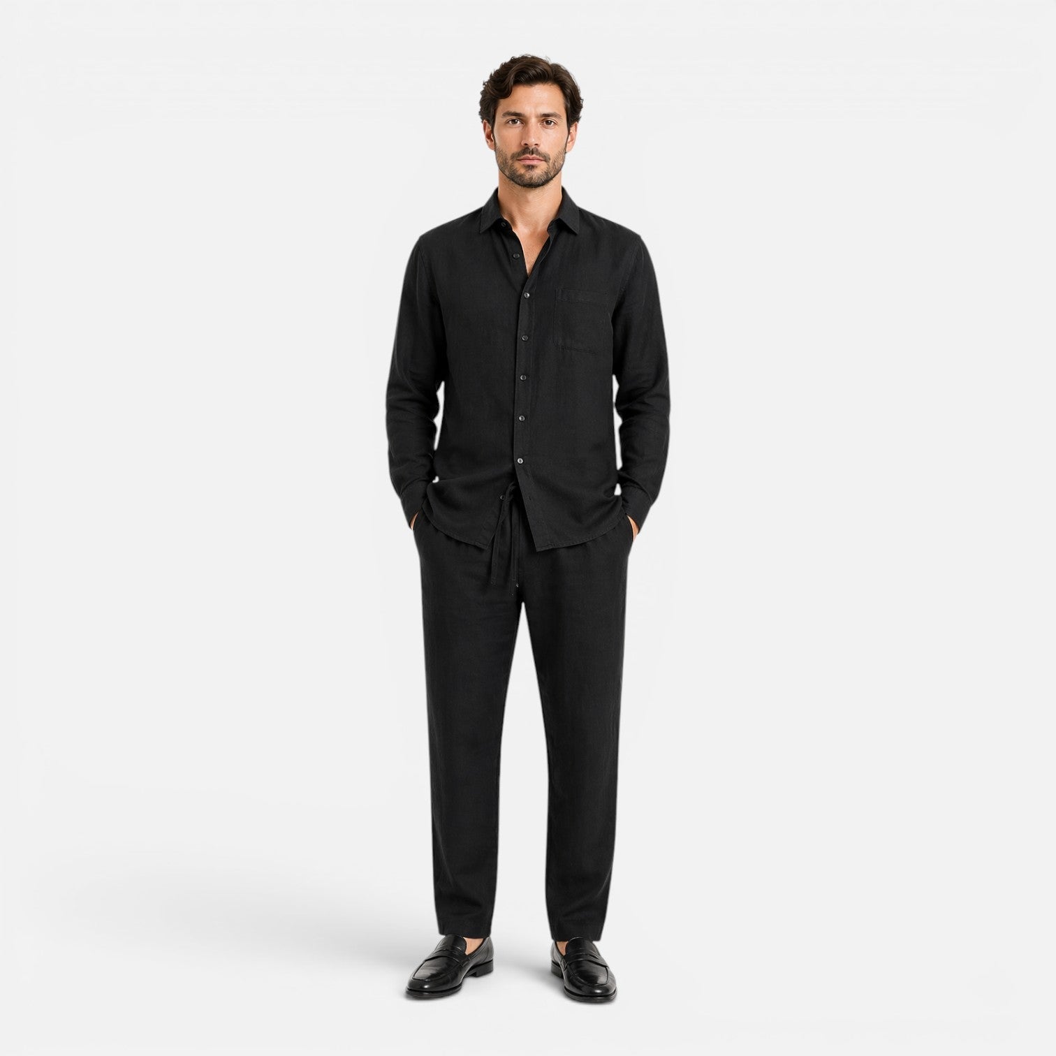 Men's Linen Summer Outfit Set | Lightweight Breathable Two-Piece Clothing