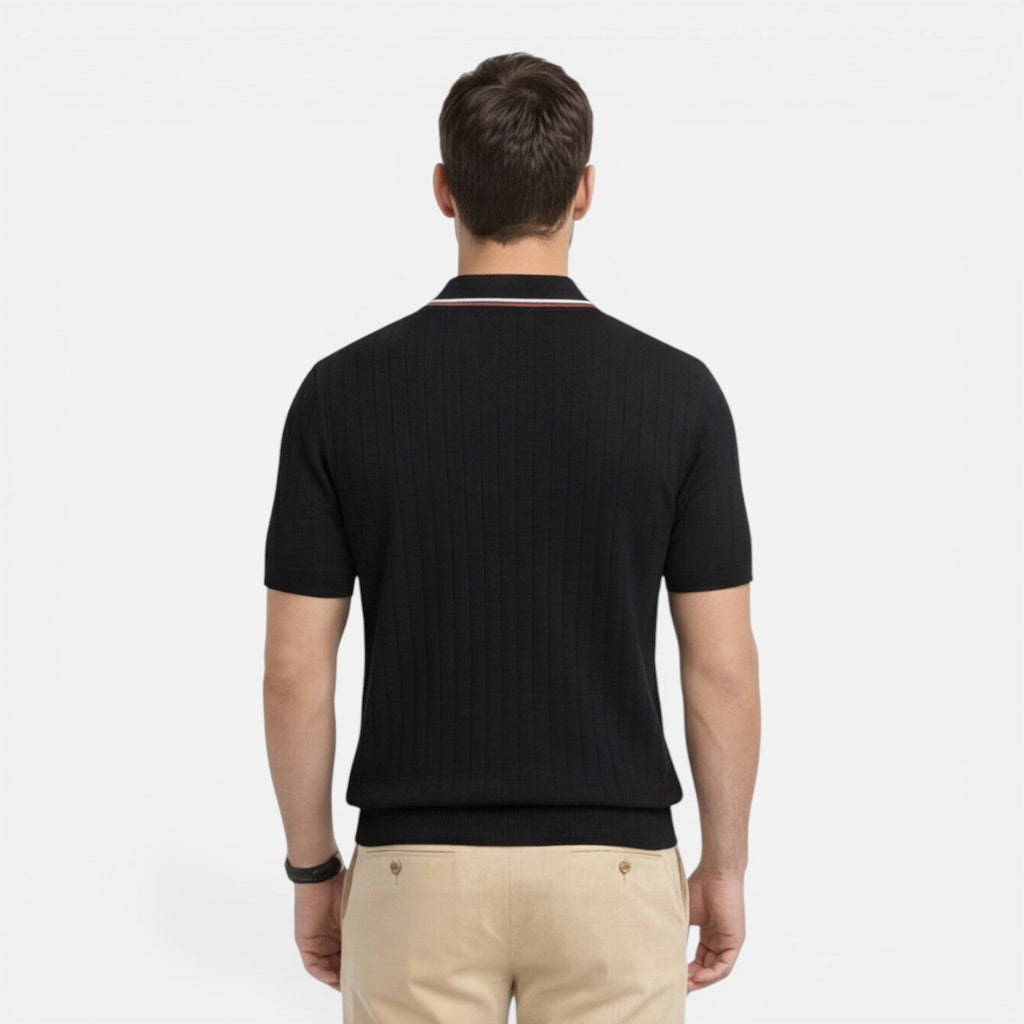 Men's Ribbed Cotton Polo Shirt | Lightweight Comfort | Classic Fit