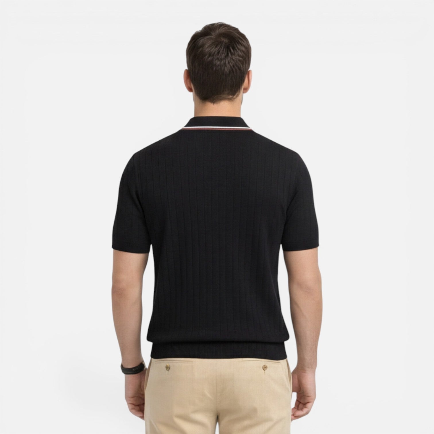 Men's Ribbed Cotton Polo Shirt | Lightweight Comfort | Classic Fit